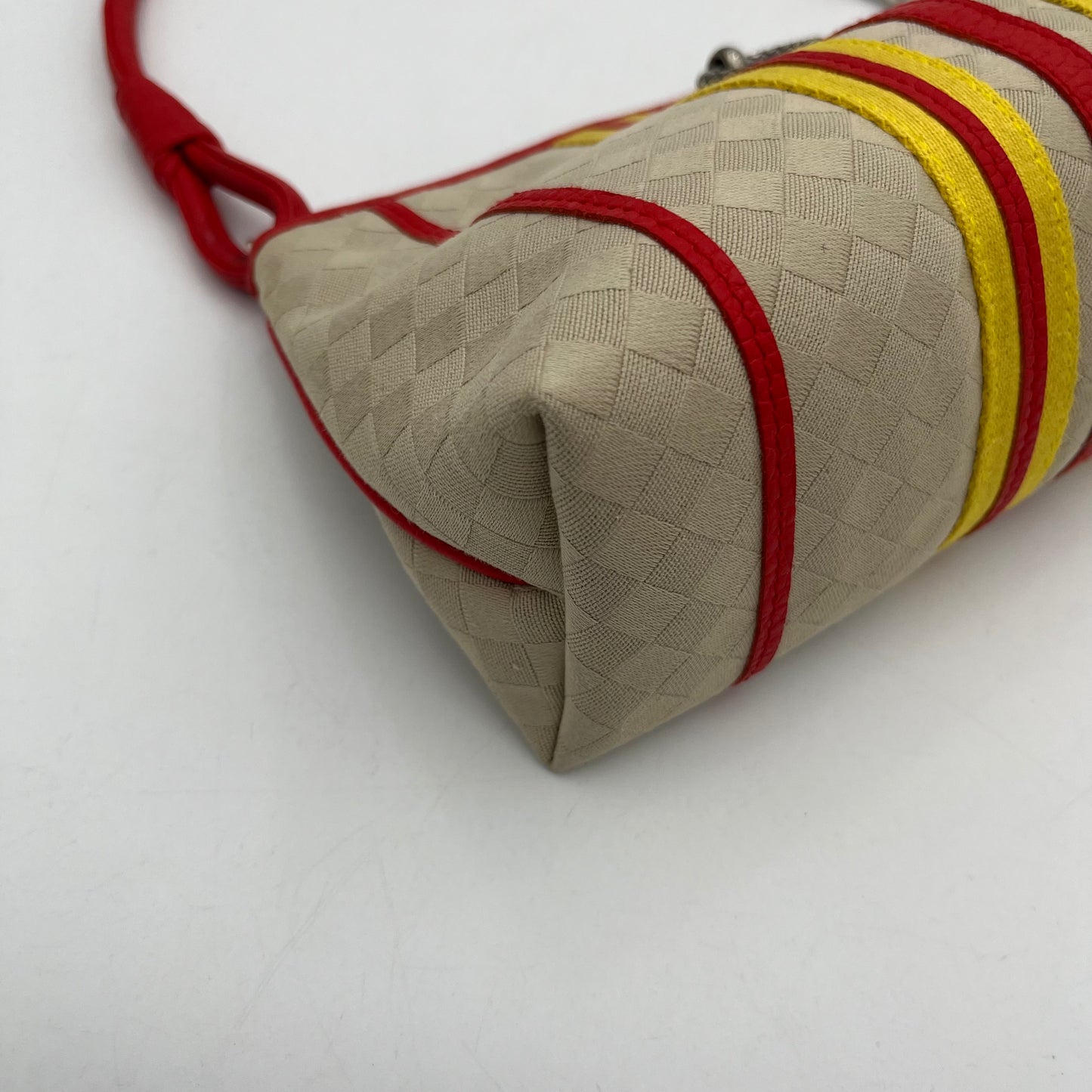 Bottega Veneta Red and Yellow Stripe Pochette