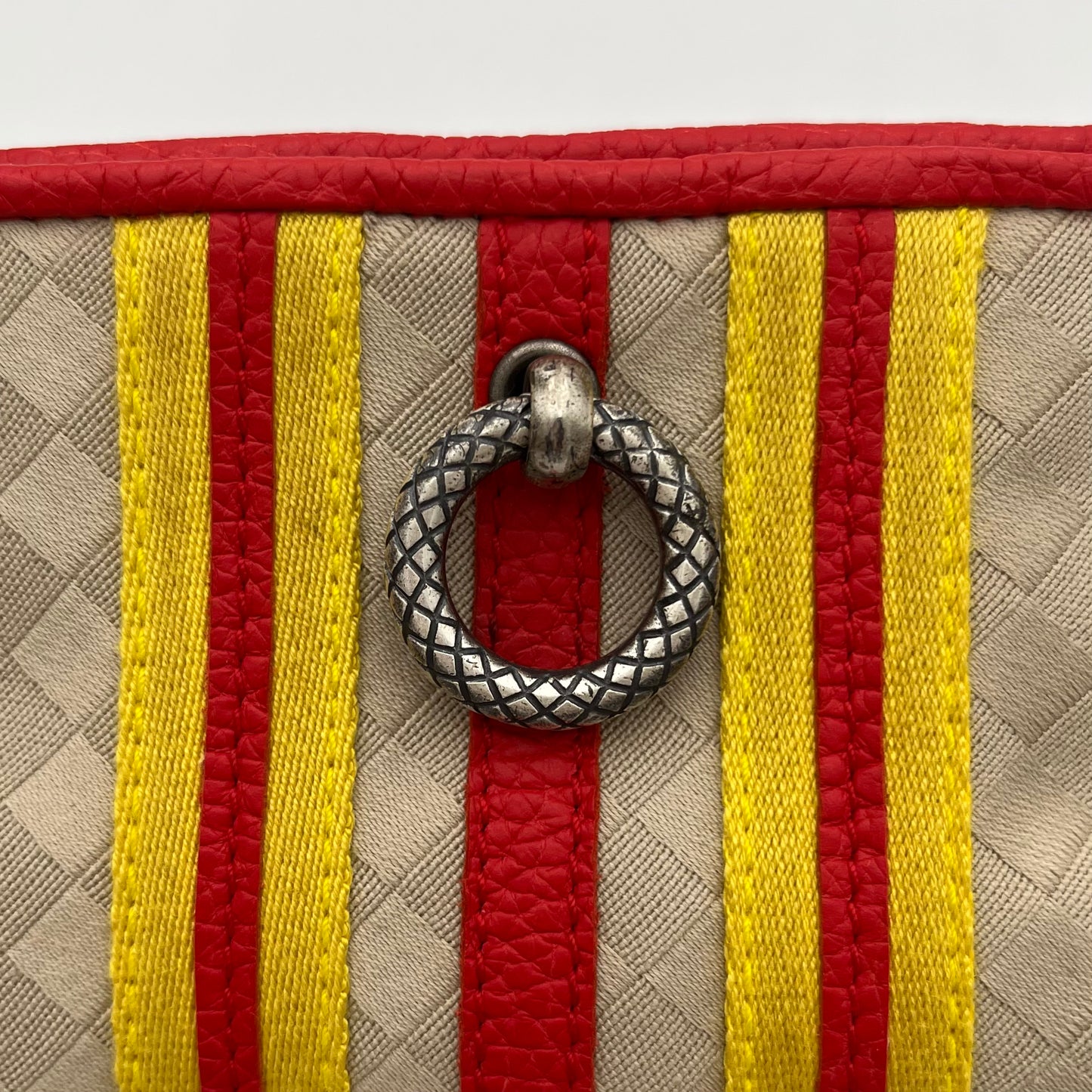 Bottega Veneta Red and Yellow Stripe Pochette