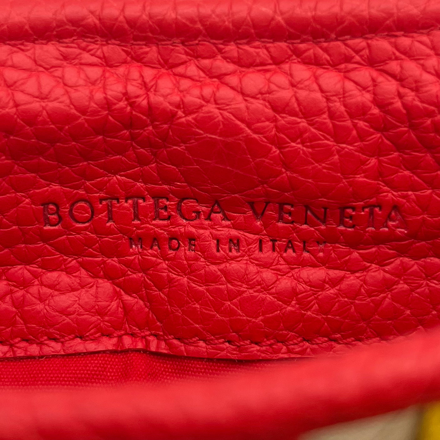 Bottega Veneta Red and Yellow Stripe Pochette