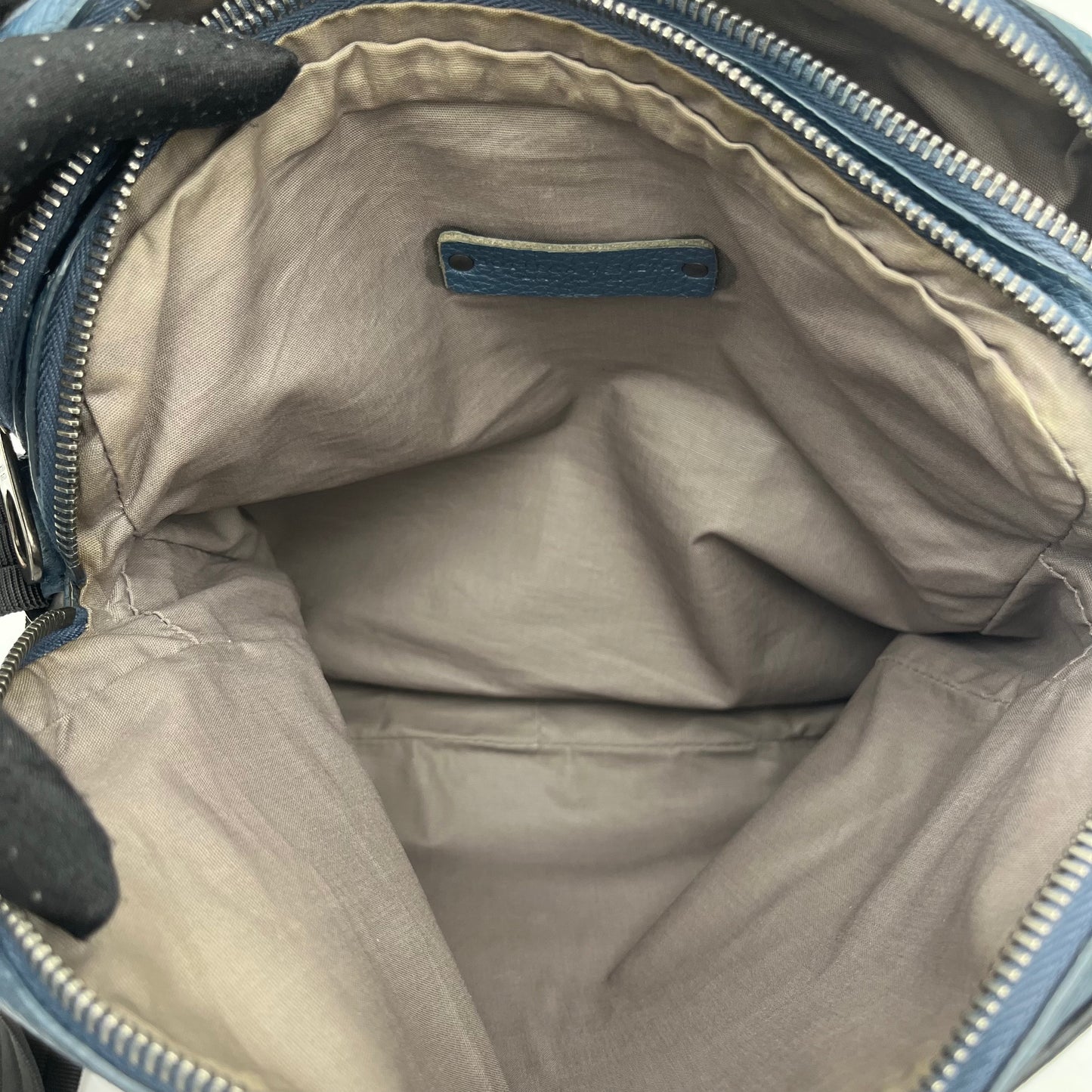 Bottega Veneta Navy Blue and Black Intrecciato Crossbody