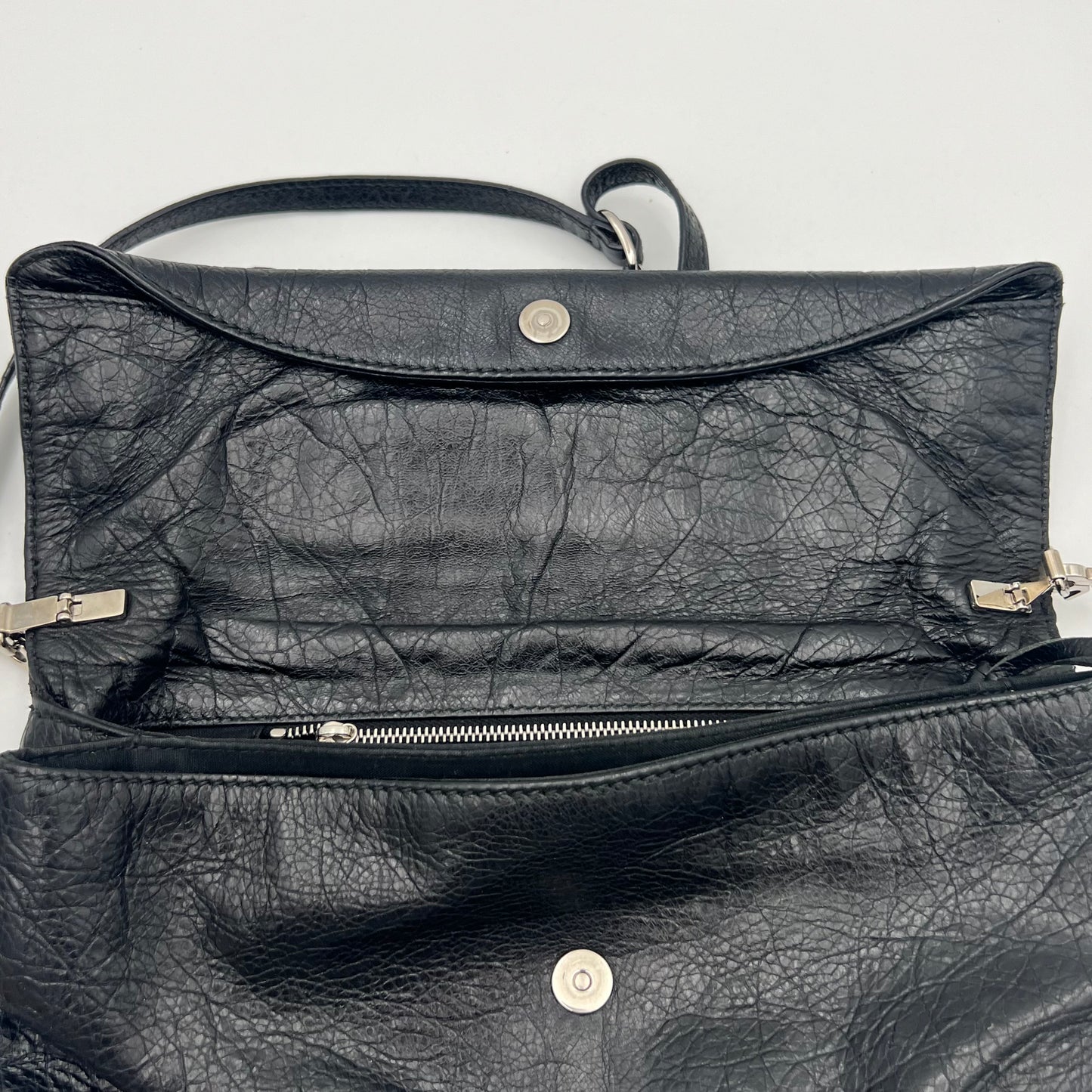 Balenciaga Black Lambskin Leather Giant 12 Envelope Clutch