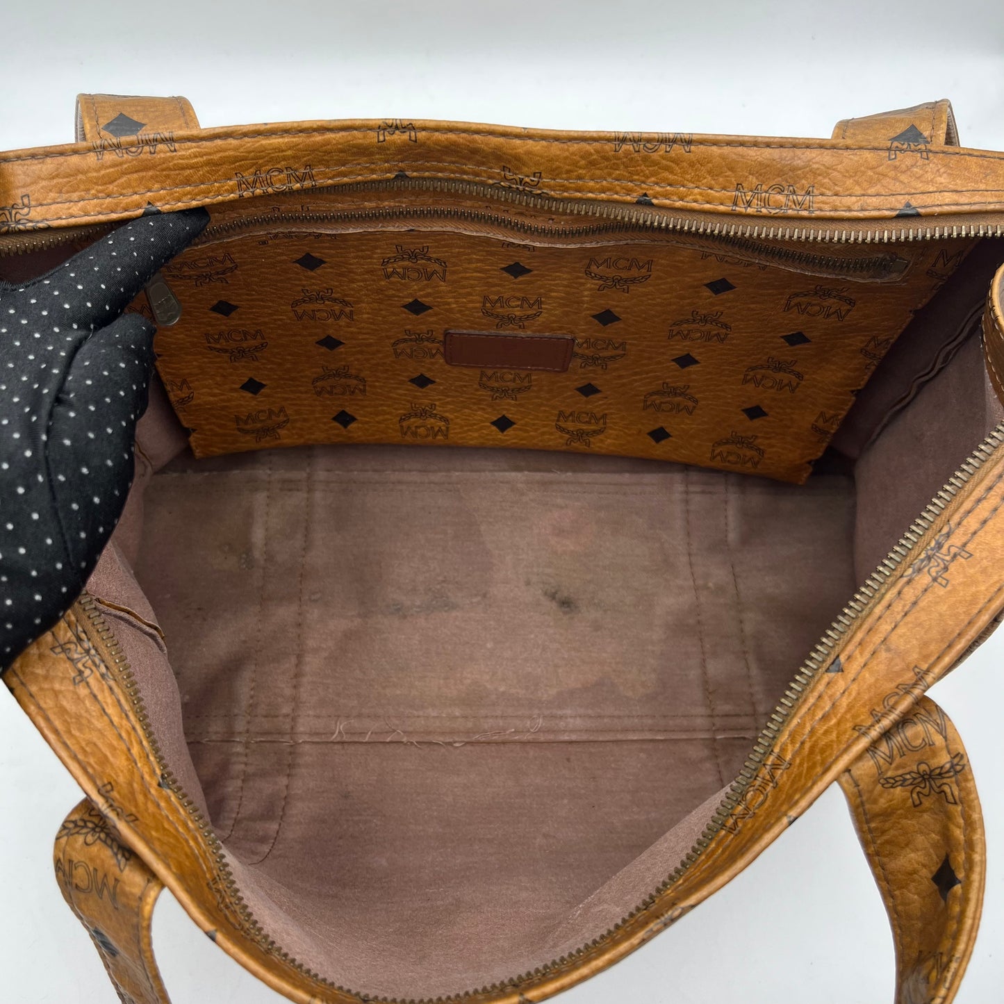 MCM Cognac Shopper's Tote