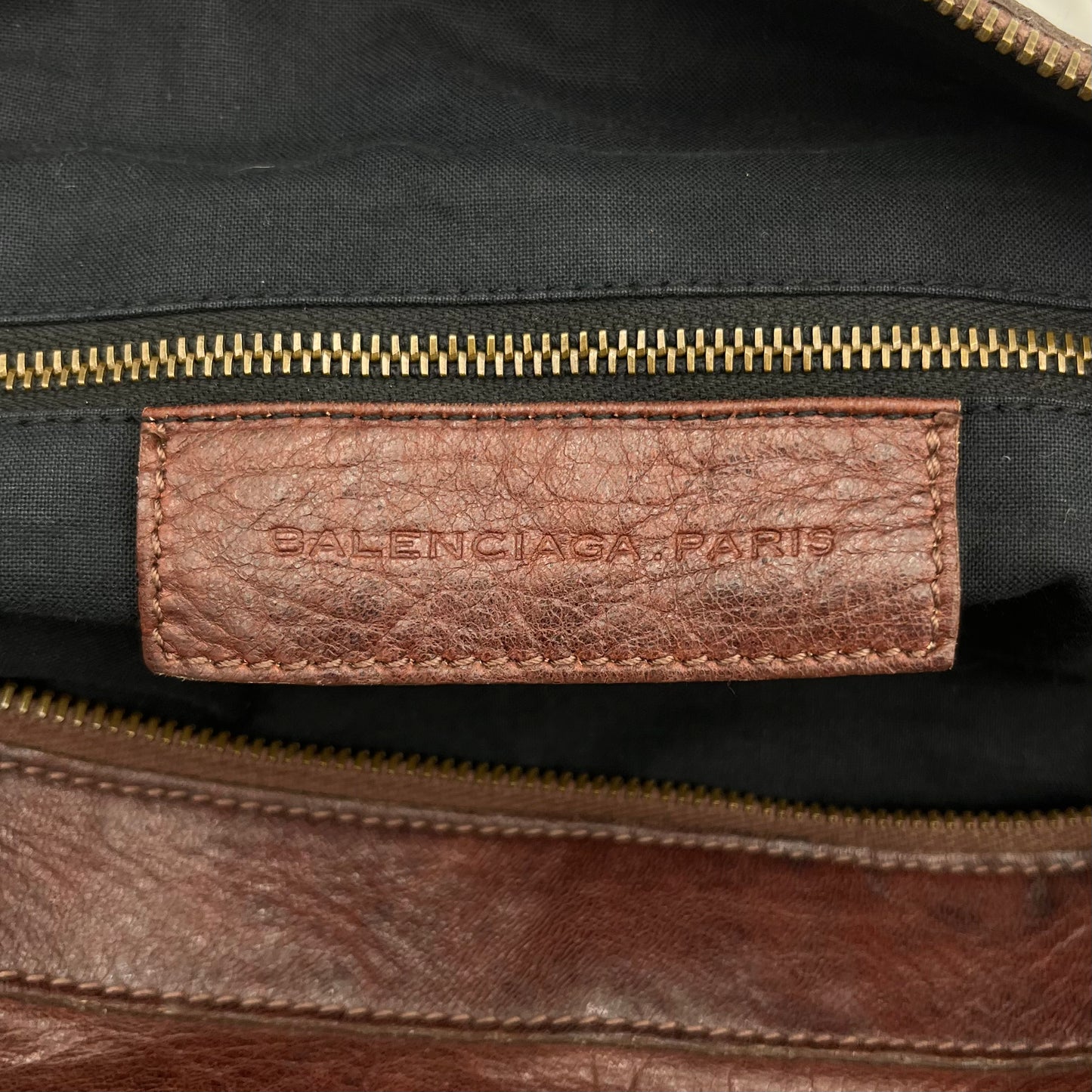 Balenciaga Burgundy Leather Motocross Classic Twiggy Bag
