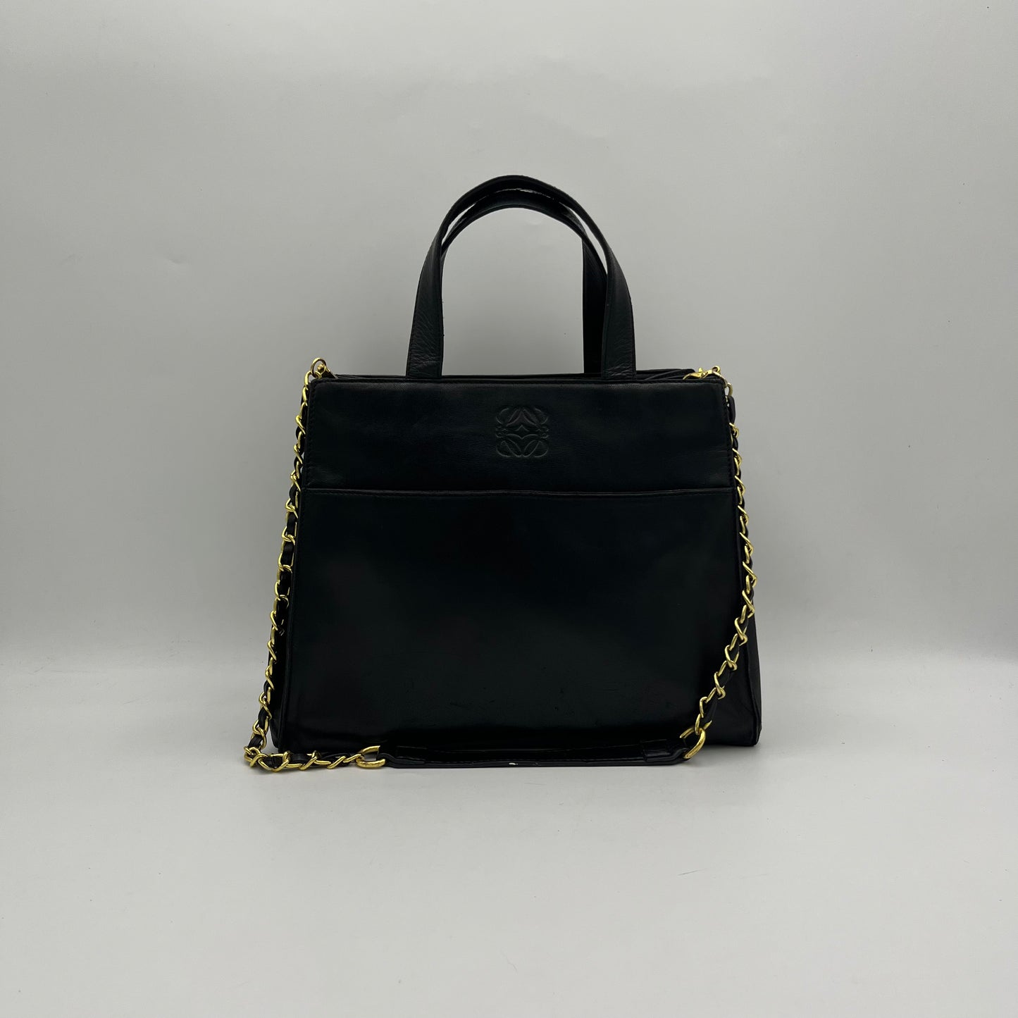 Loewe Black Anagram Leather Handbag