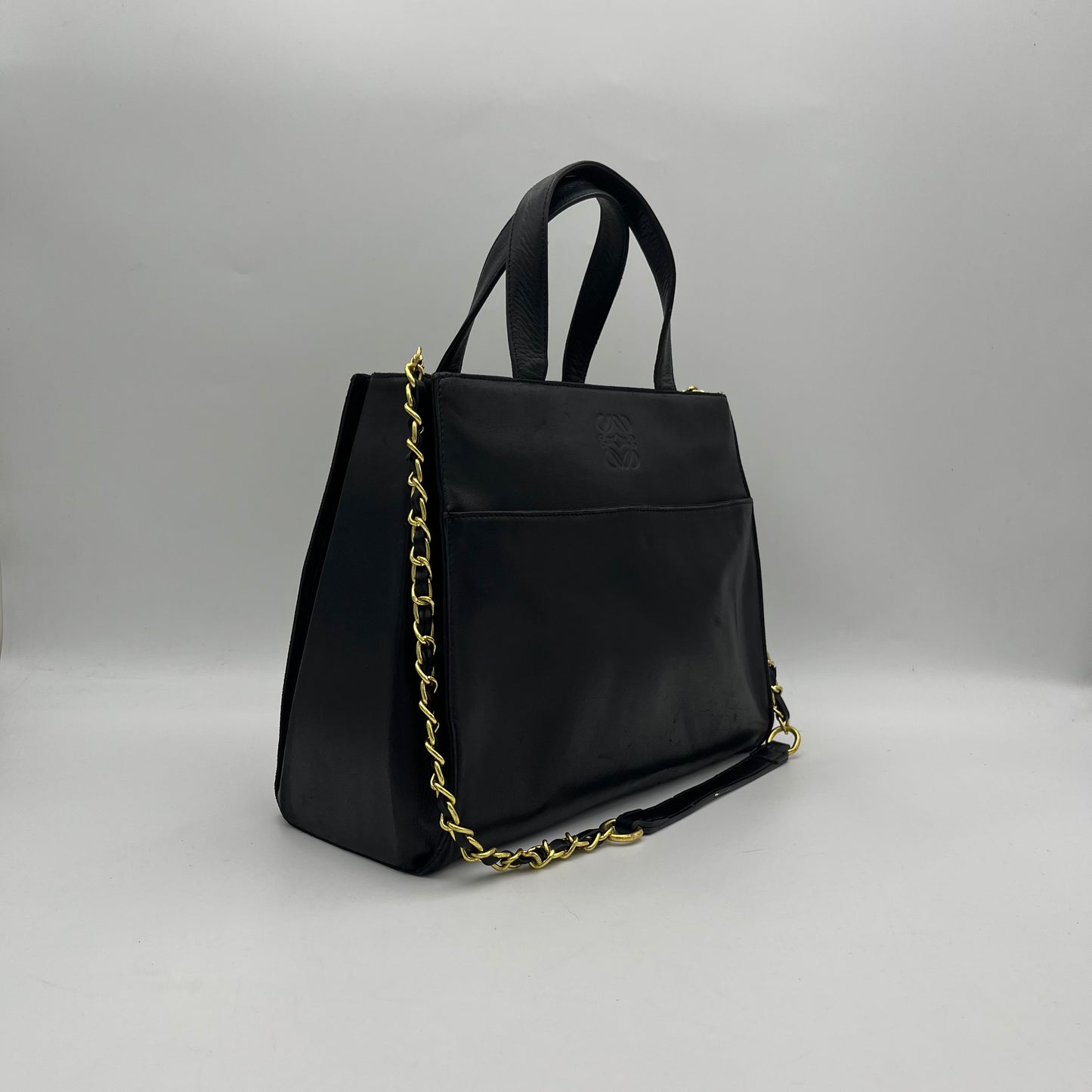Loewe Black Anagram Leather Handbag