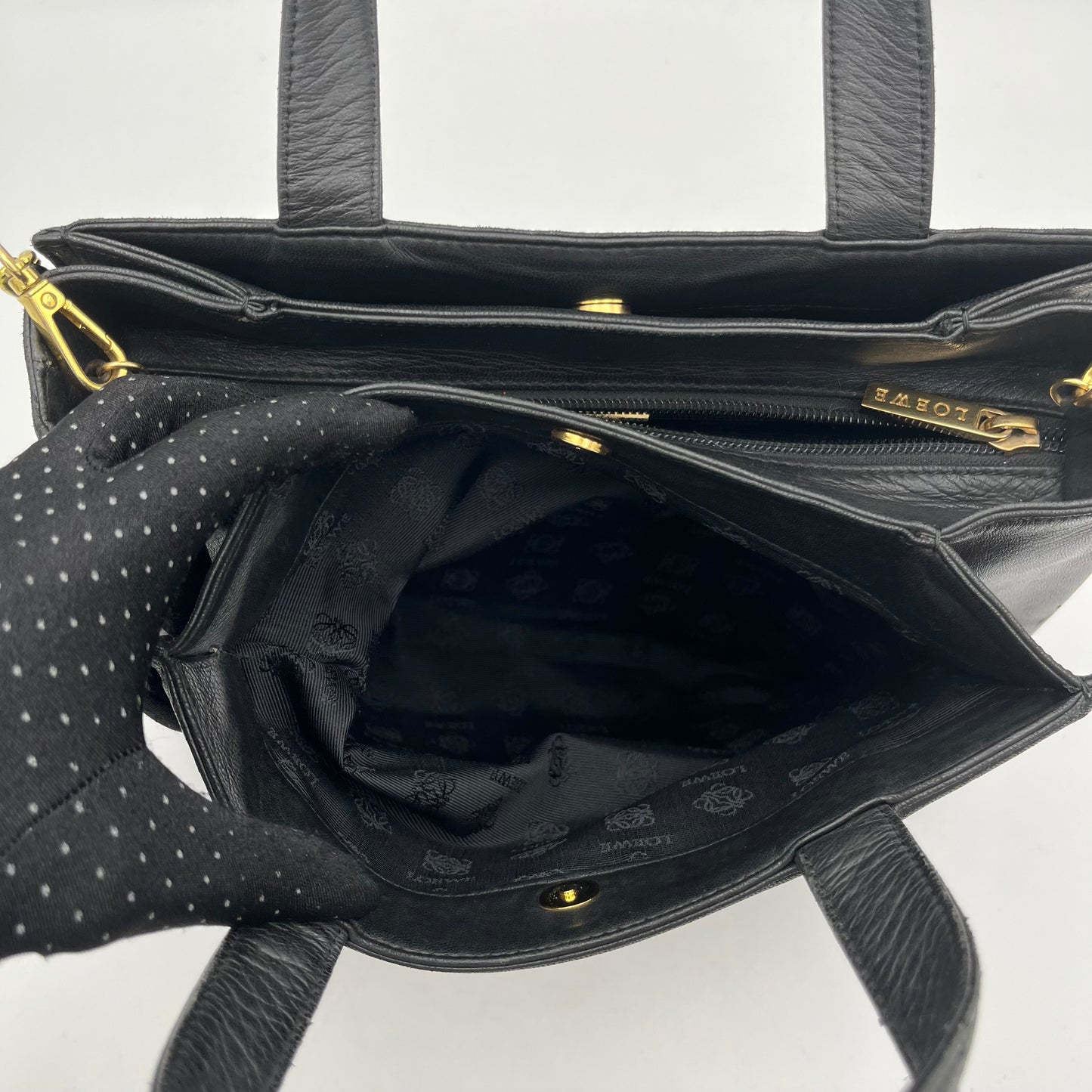 Loewe Black Anagram Leather Handbag