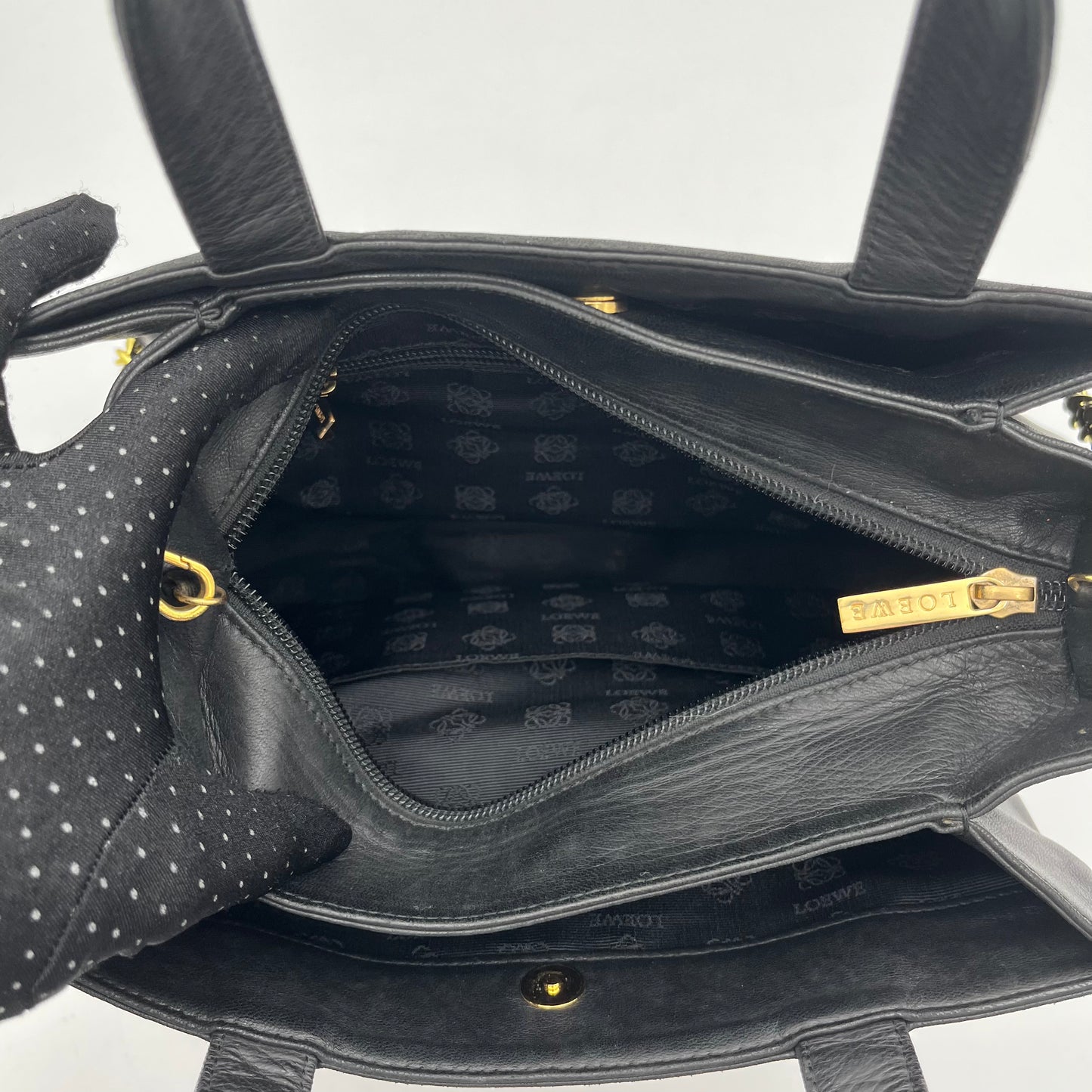 Loewe Black Anagram Leather Handbag