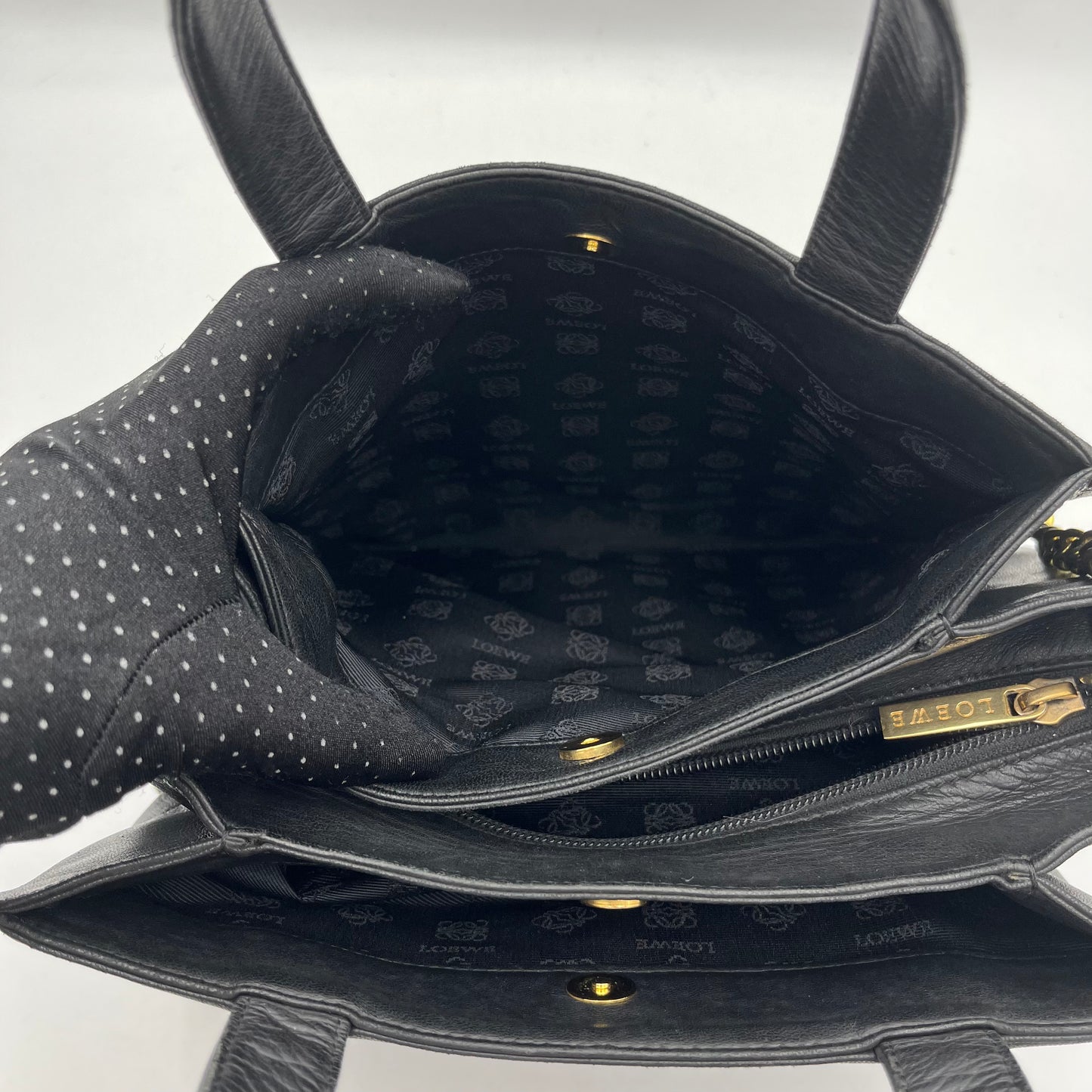 Loewe Black Anagram Leather Handbag