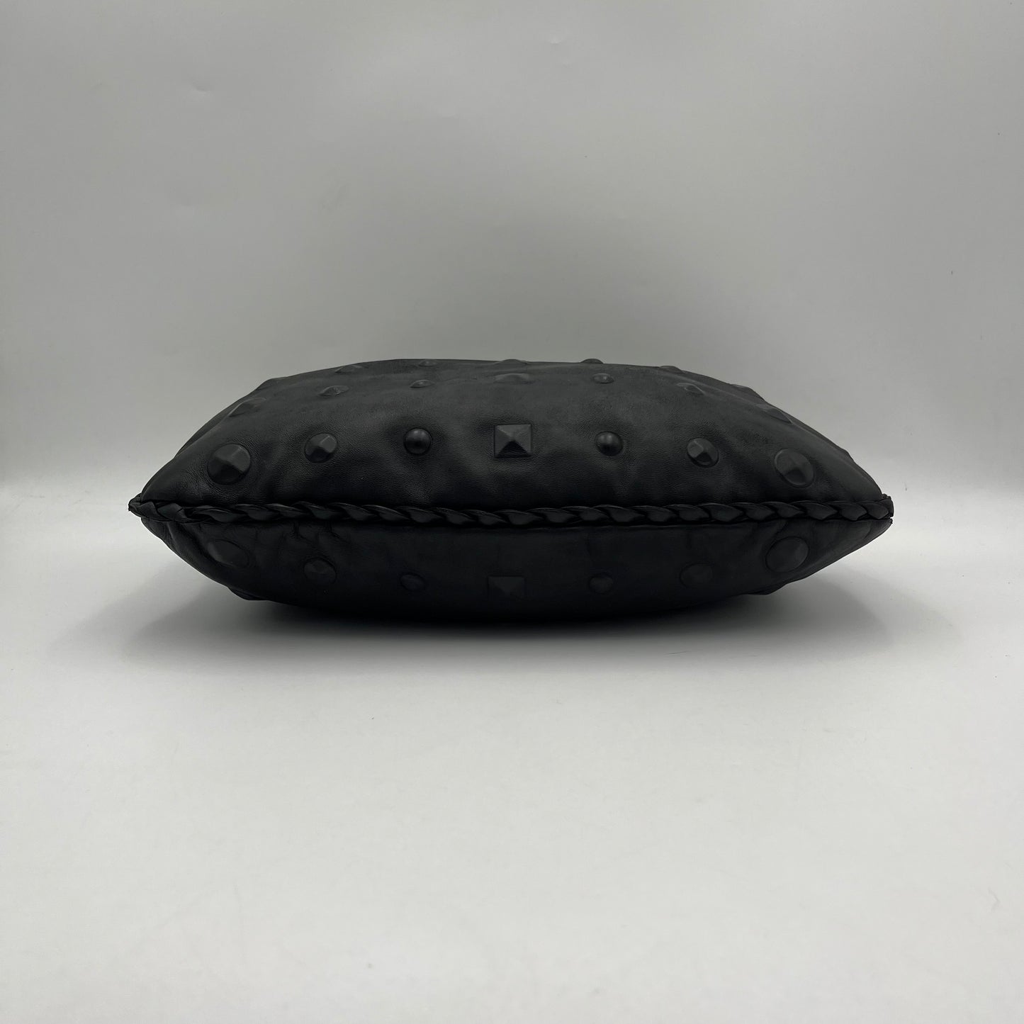 Bottega Veneta Black Studded Leather Hobo Bag