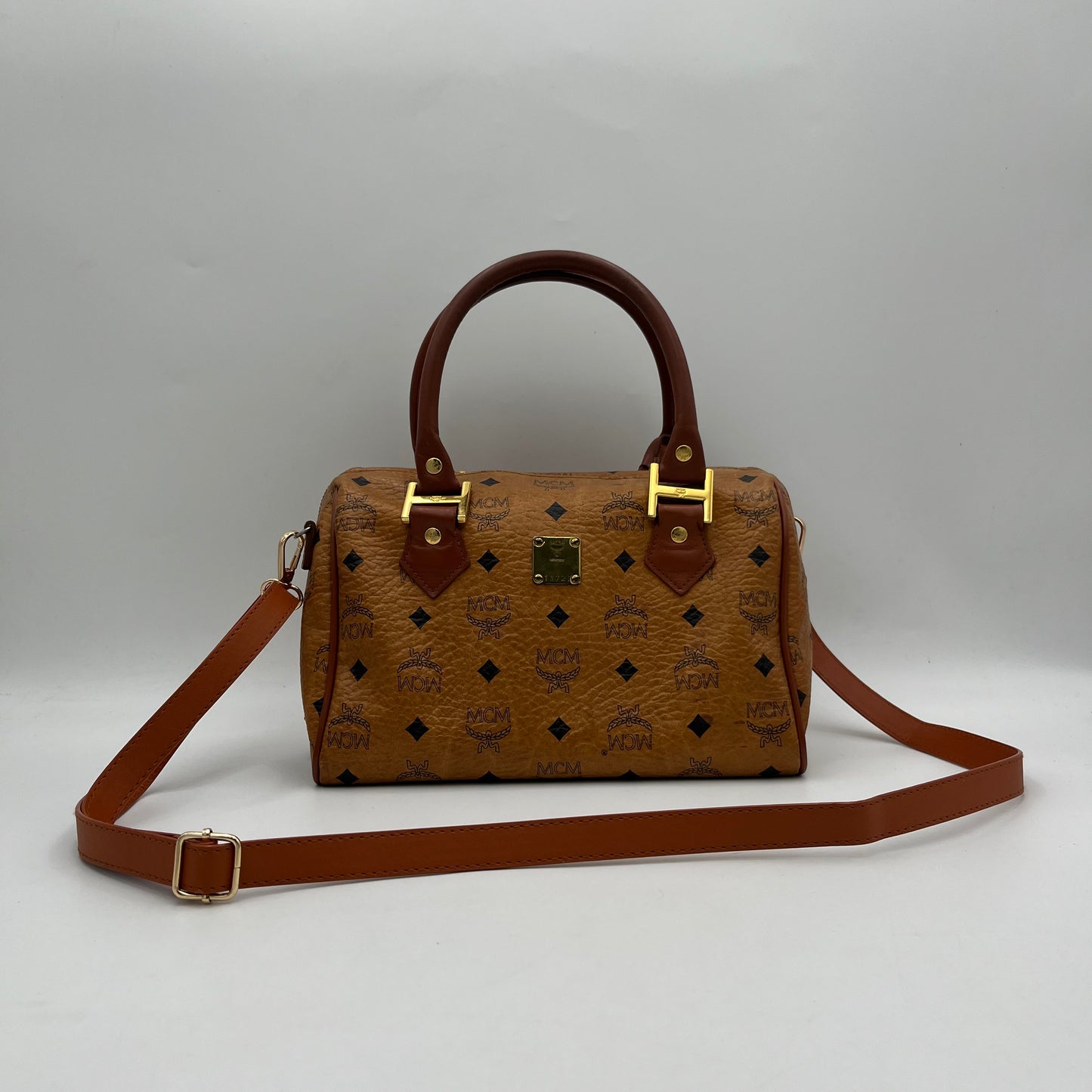 MCM Cognac Boston 27cm