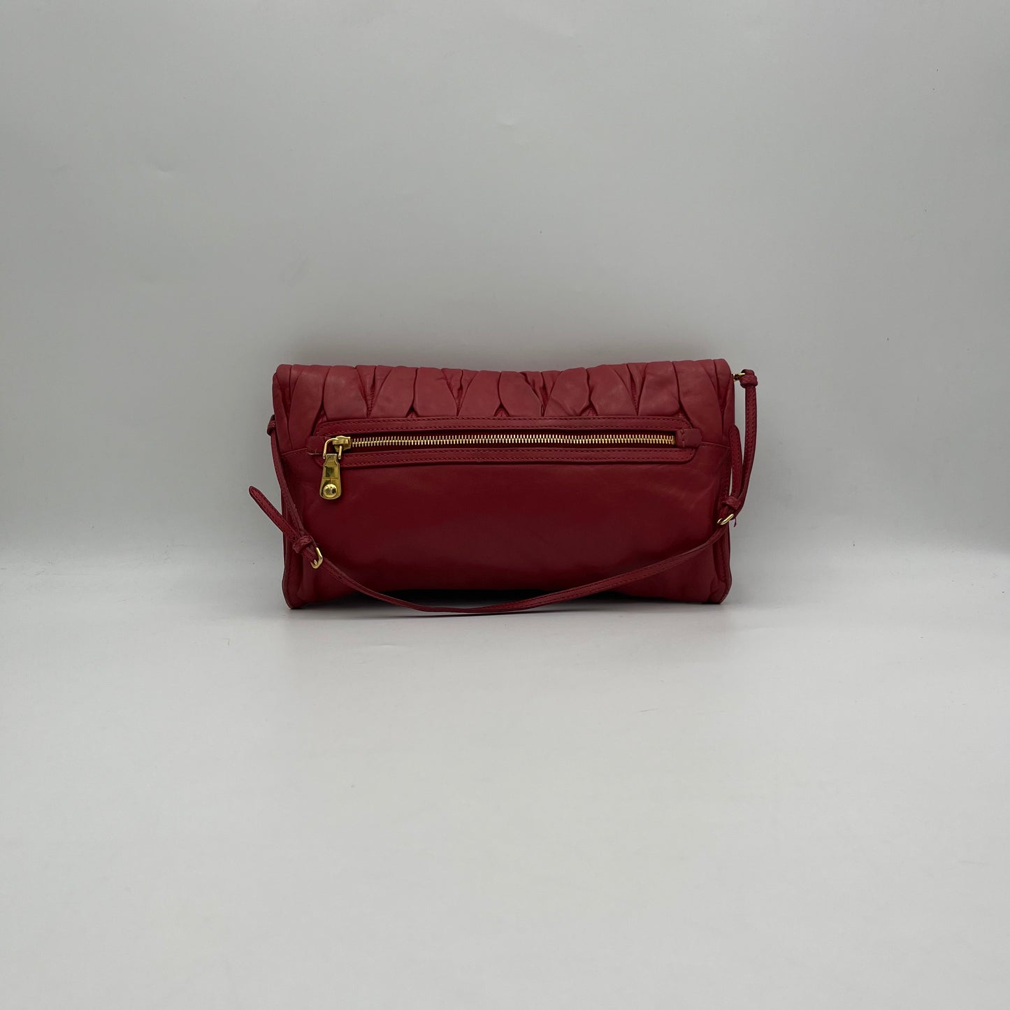 Miu Miu Red Matelasse Leather Flap Shoulder Bag