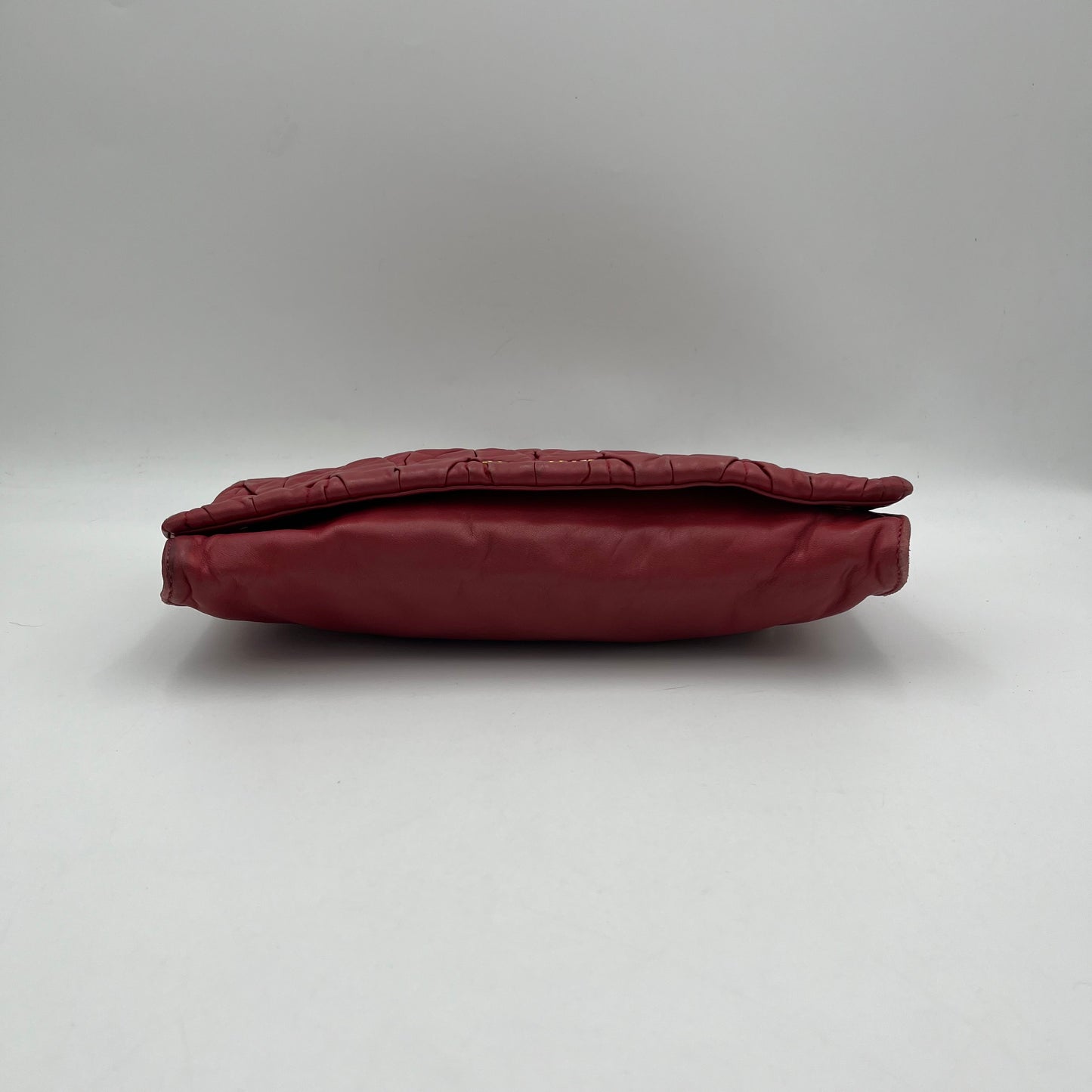 Miu Miu Red Matelasse Leather Flap Shoulder Bag