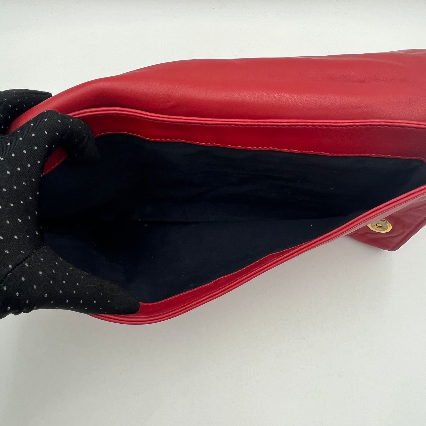 Miu Miu Red Matelasse Leather Flap Shoulder Bag