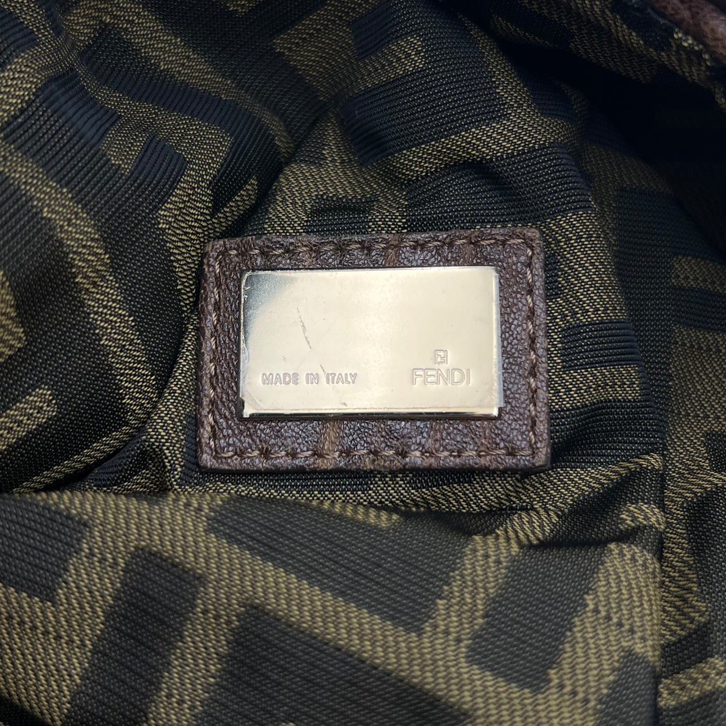 Fendi Brown Pebbled Leather Spy Bag