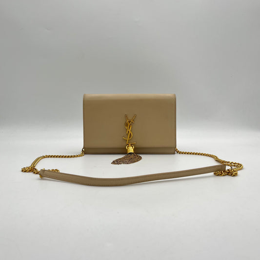 YSL Beige Calfskin Small Kate Tassel Crossbody