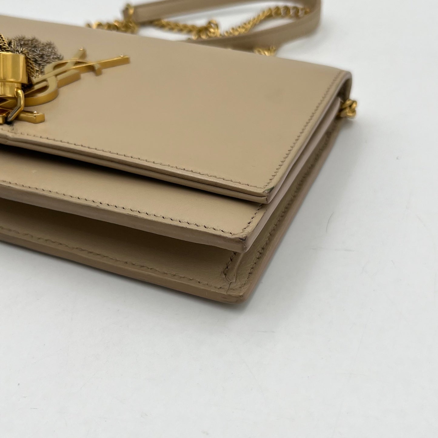 YSL Beige Calfskin Small Kate Tassel Crossbody