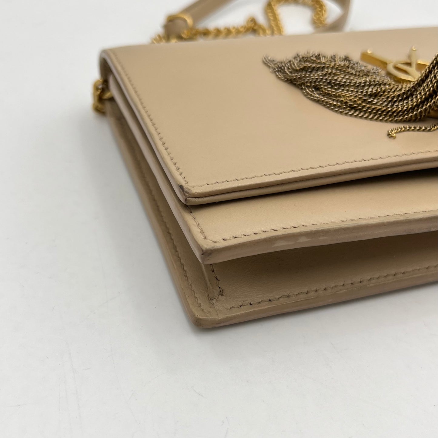 YSL Beige Calfskin Small Kate Tassel Crossbody