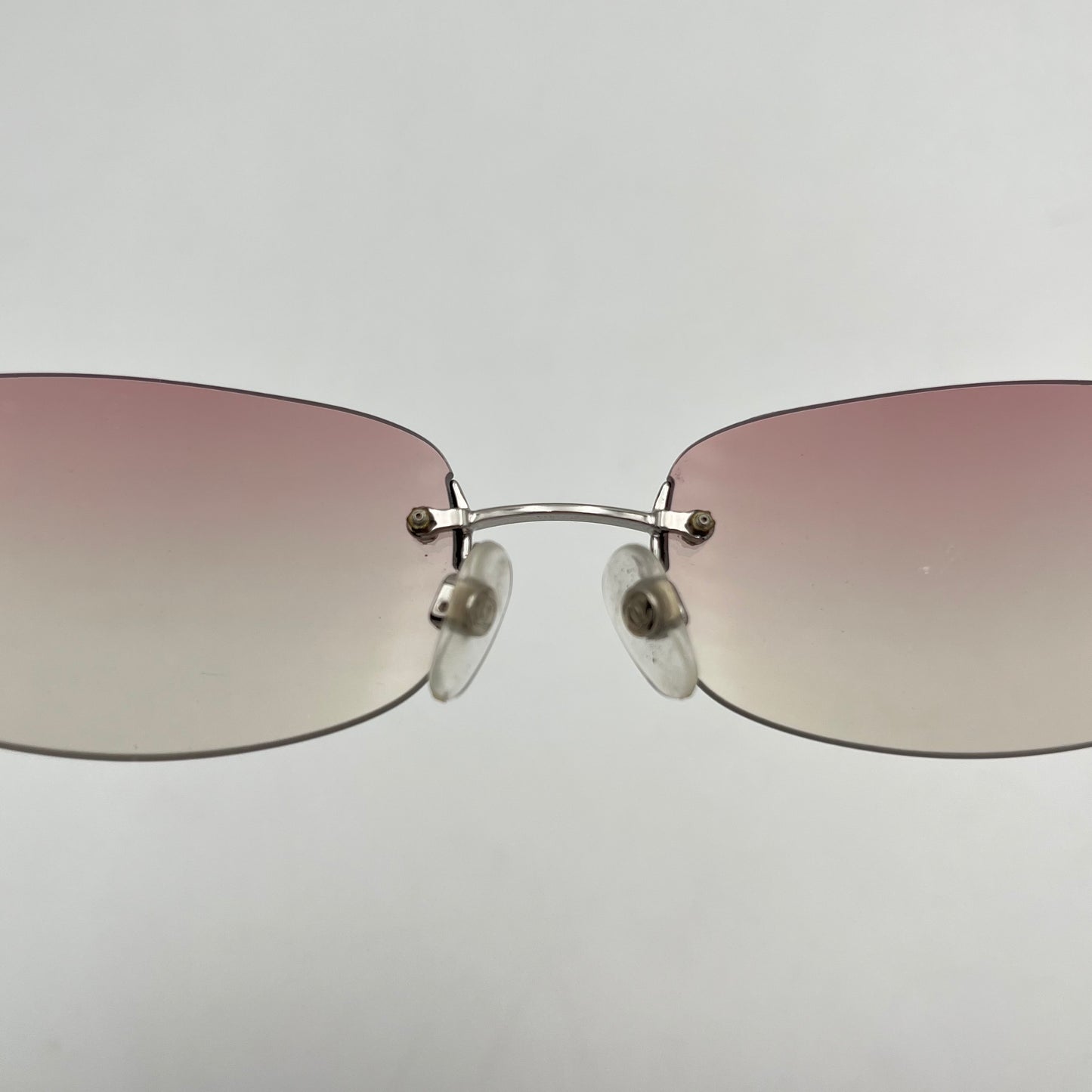 Chanel Vintage Pink Purple Rimless Sunglasses