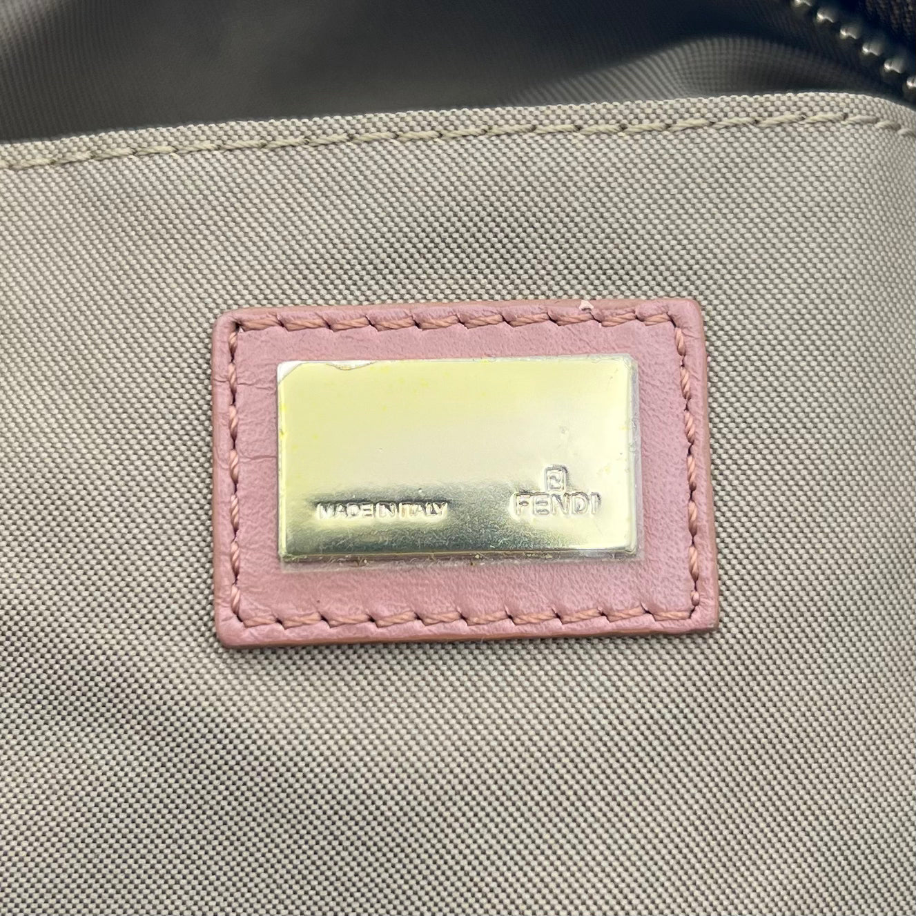 Fendi Tobacco Zucca Pink Leather Zip Chef Tote