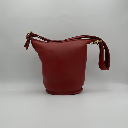 Coach Vintage Red Leather Duffle Sac Bag