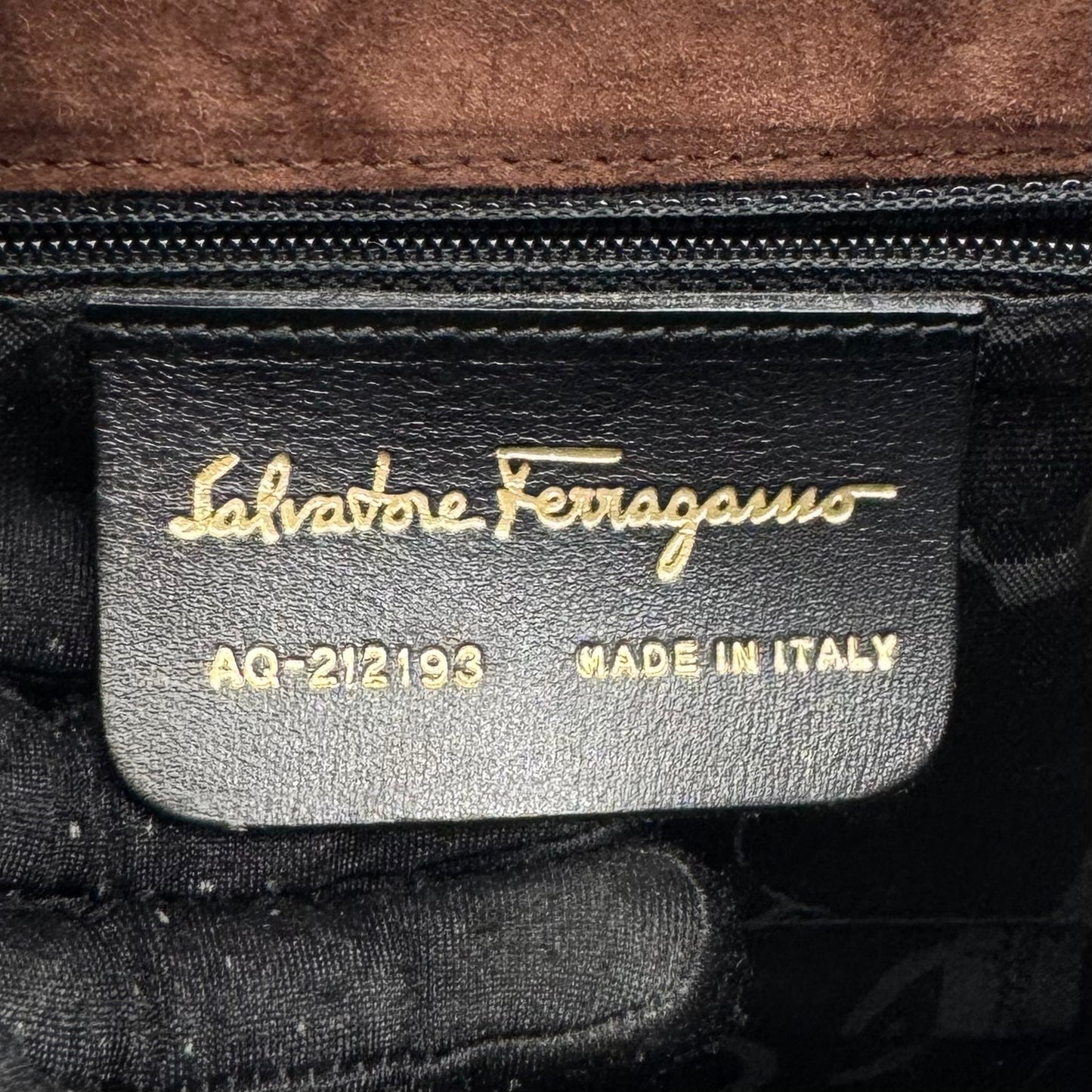 Salvatore Ferragamo Brown Suede Gancini Two-Way Top Handle Handbag