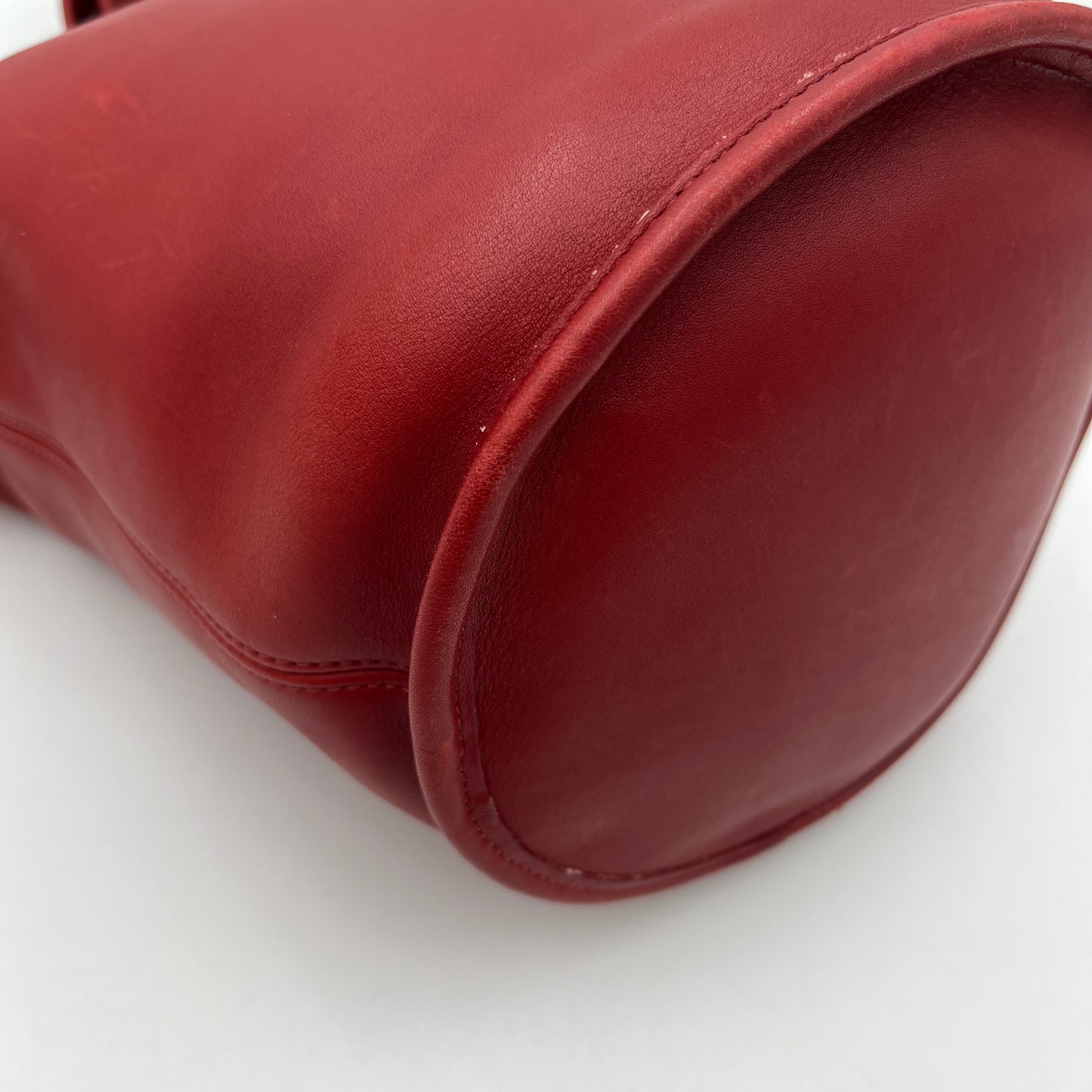 Coach Vintage Red Leather Duffle Sac Bag