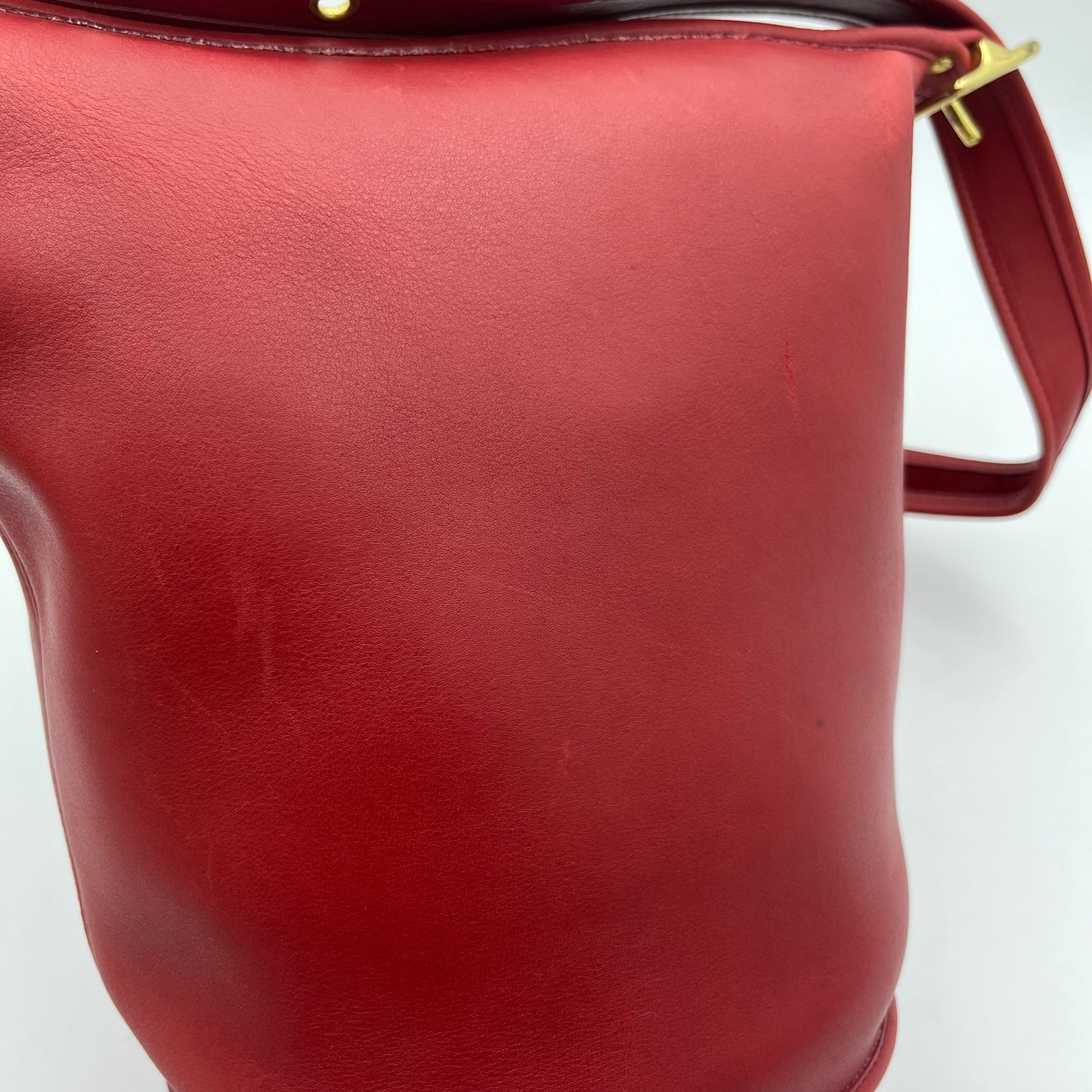 Coach Vintage Red Leather Duffle Sac Bag