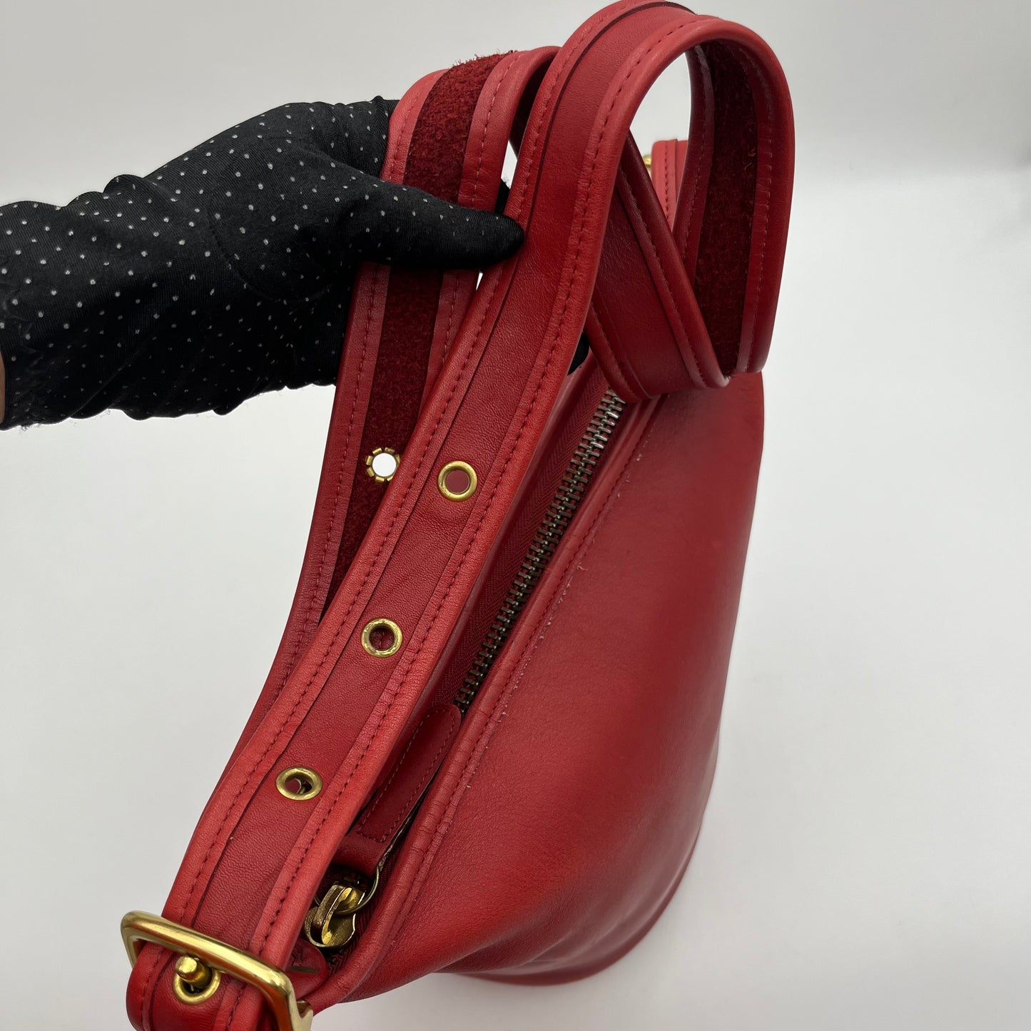 Coach Vintage Red Leather Duffle Sac Bag