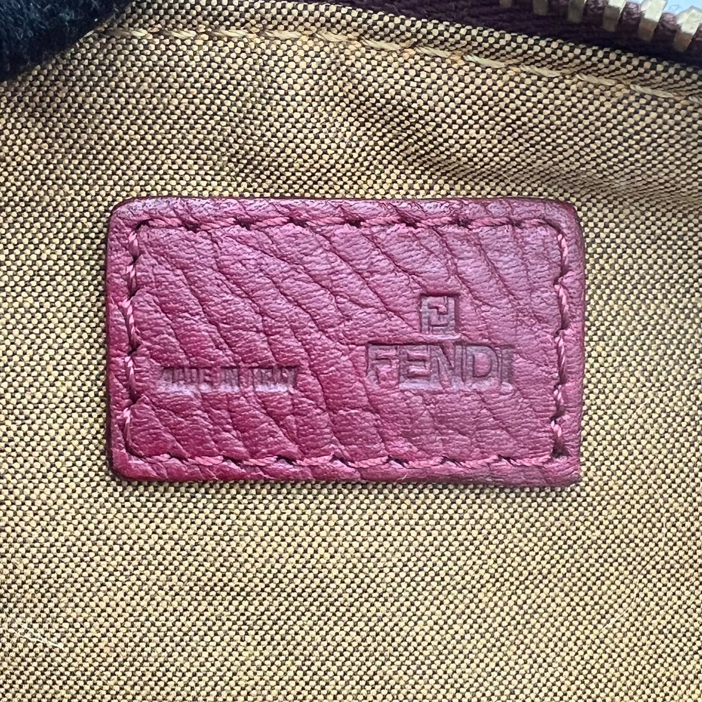 Fendi Purple Mustard Tricolor Zucchino Canvas Pochette