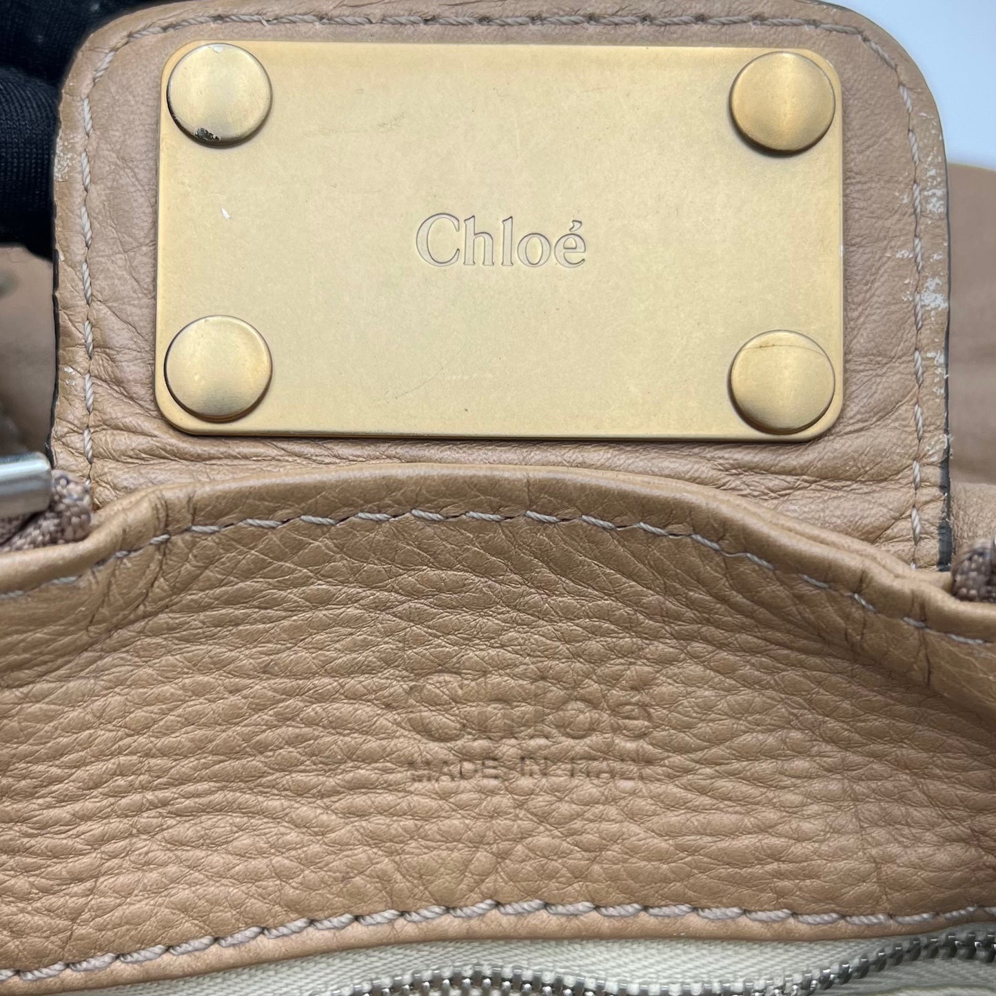 Chloe Beige Leather Paddington Large Handbag 19"