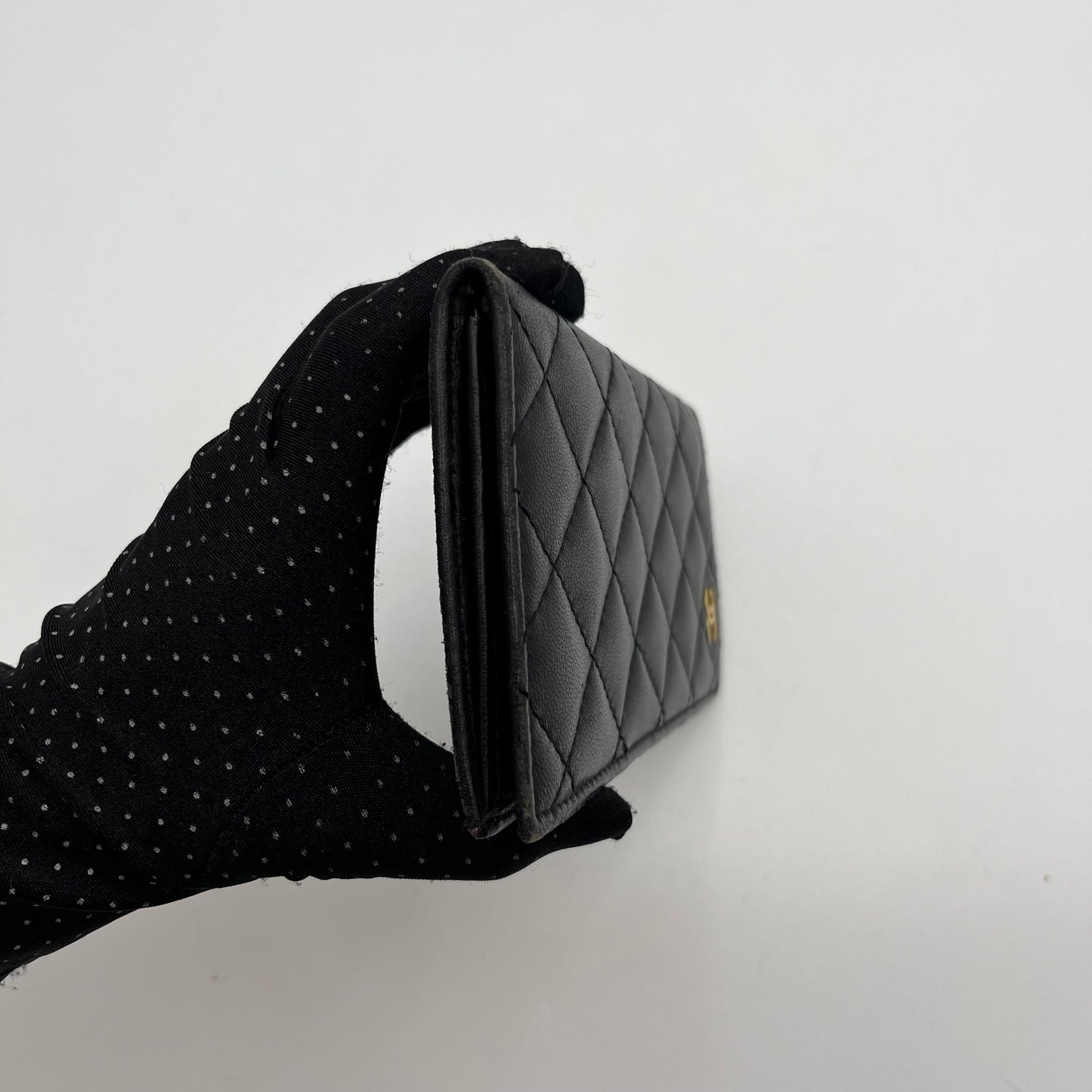 Chanel Black Quilted Bifold Long Wallet
