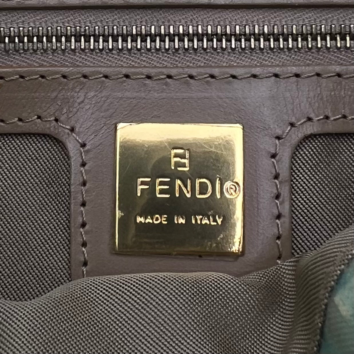 Fendi Light Green Zucchino Coated Canvas Mamma Baguette GHW