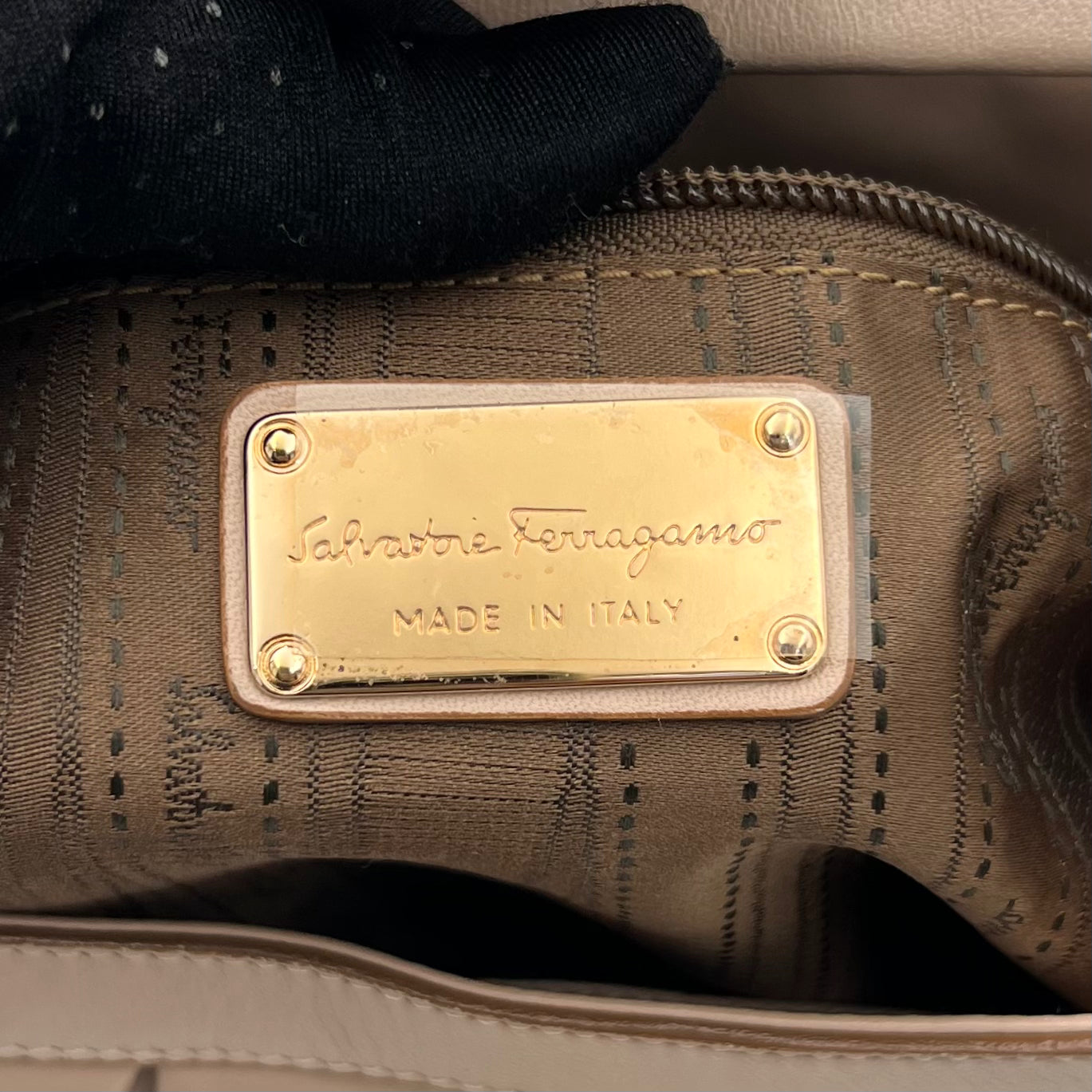 Salvatore Ferragamo Nude Pink Pleated Gancini Hobo Bag