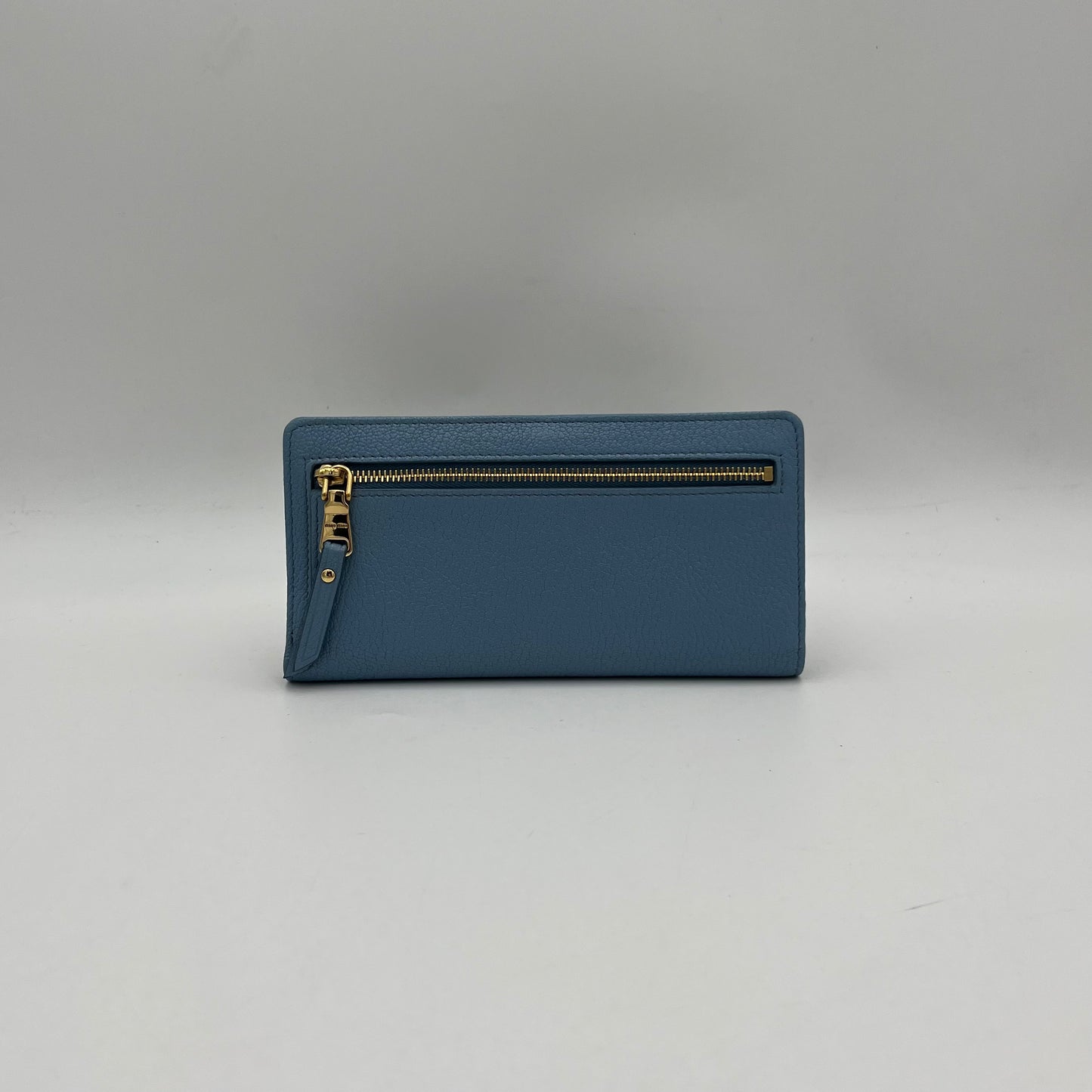 Miu Miu Powder Blue Leather Bifold Long Wallet