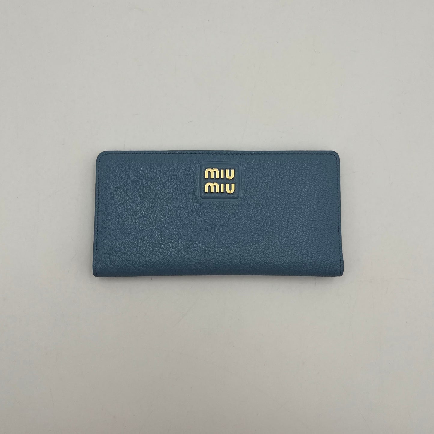 Miu Miu Powder Blue Leather Bifold Long Wallet
