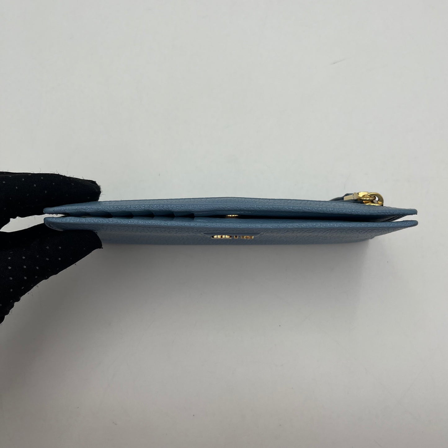 Miu Miu Powder Blue Leather Bifold Long Wallet