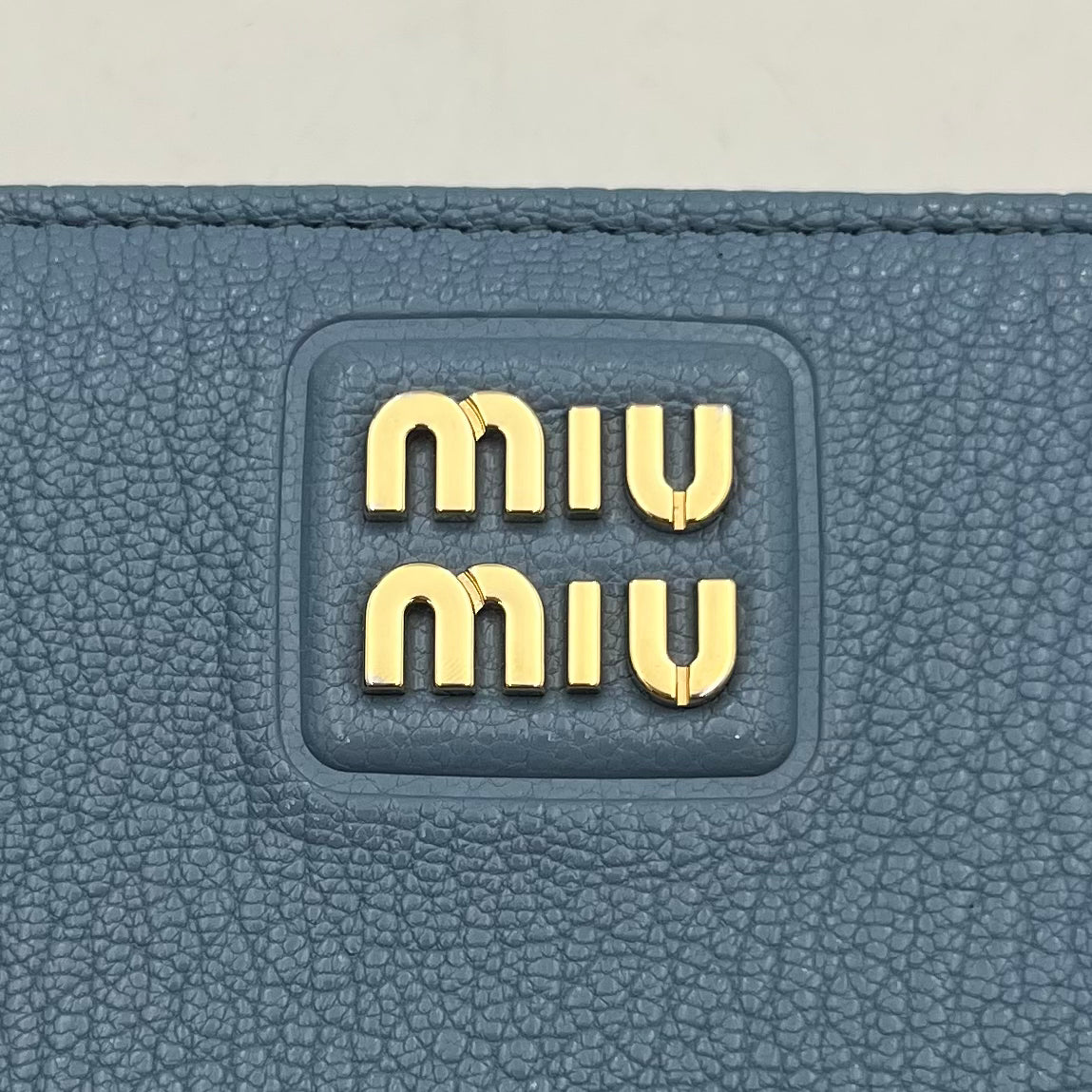Miu Miu Powder Blue Leather Bifold Long Wallet