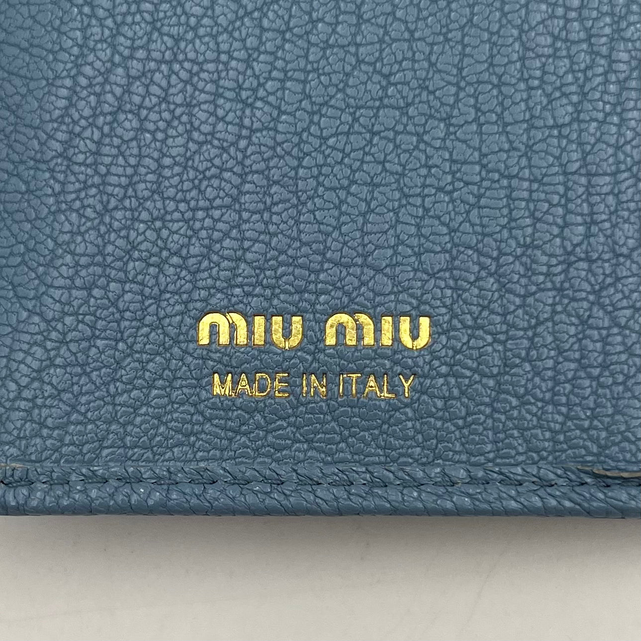 Miu Miu Powder Blue Leather Bifold Long Wallet