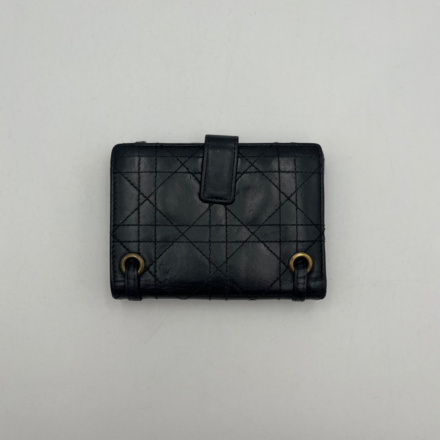 Christian Dior Black Quilted Leather Medium Wallet