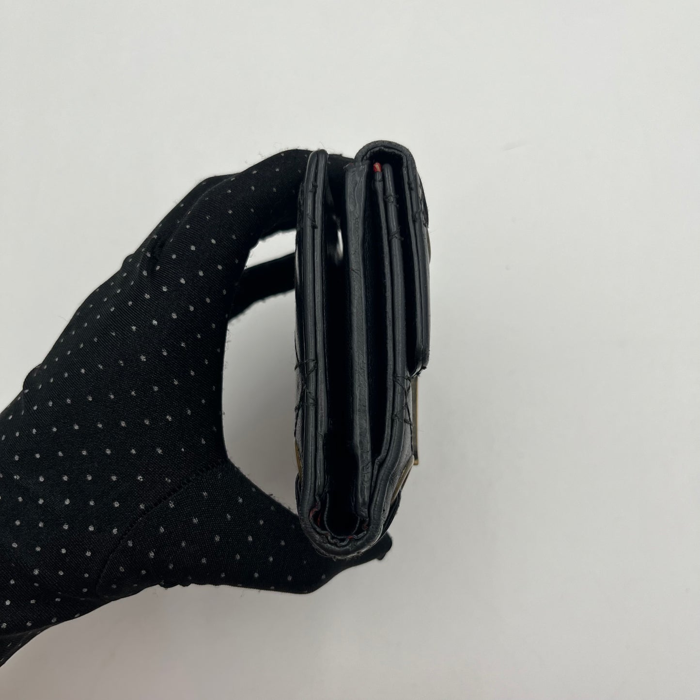 Christian Dior Black Quilted Leather Medium Wallet