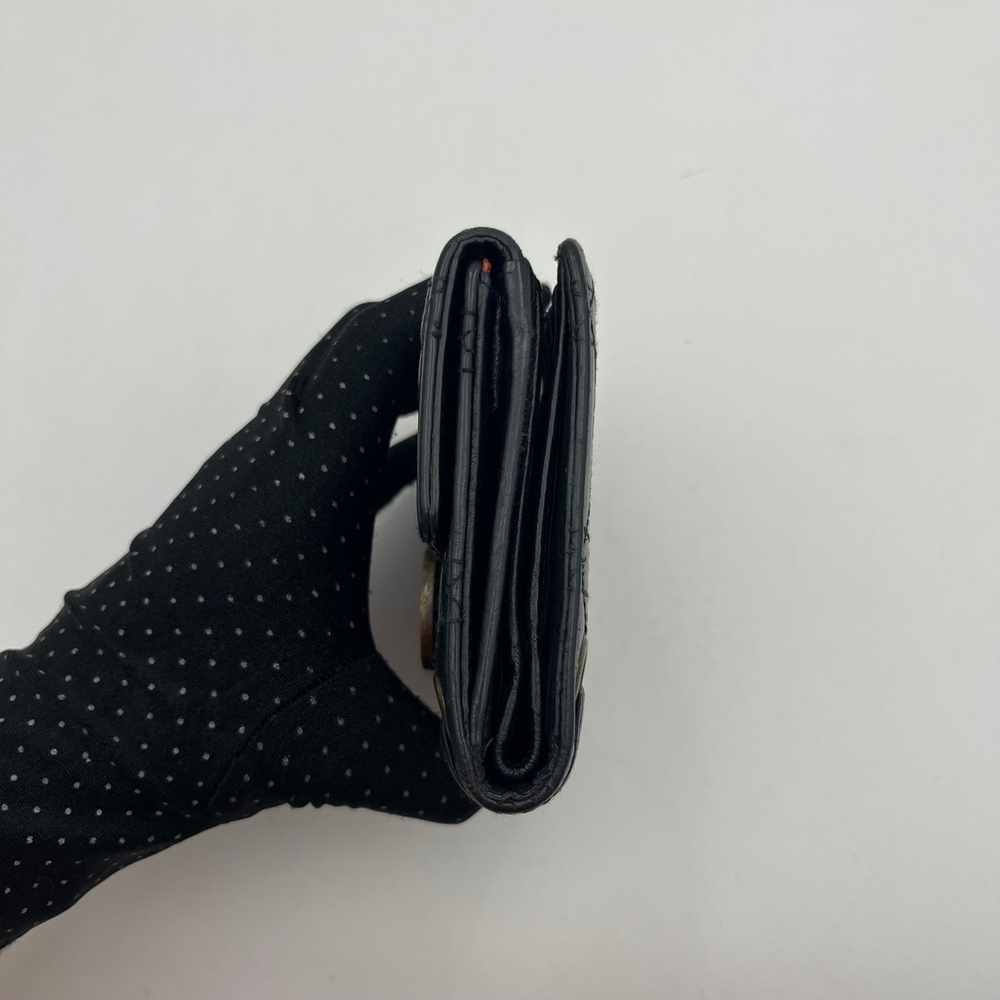 Christian Dior Black Quilted Leather Medium Wallet