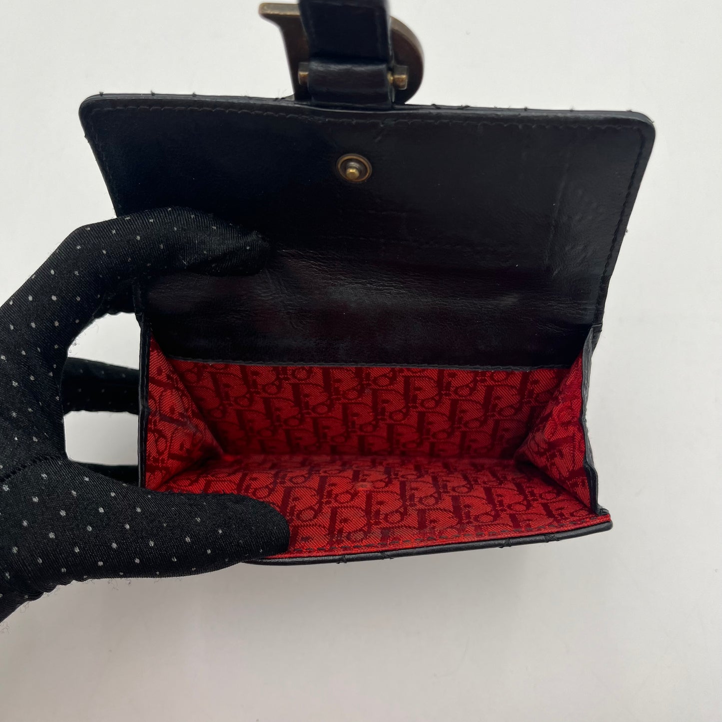 Christian Dior Black Quilted Leather Medium Wallet