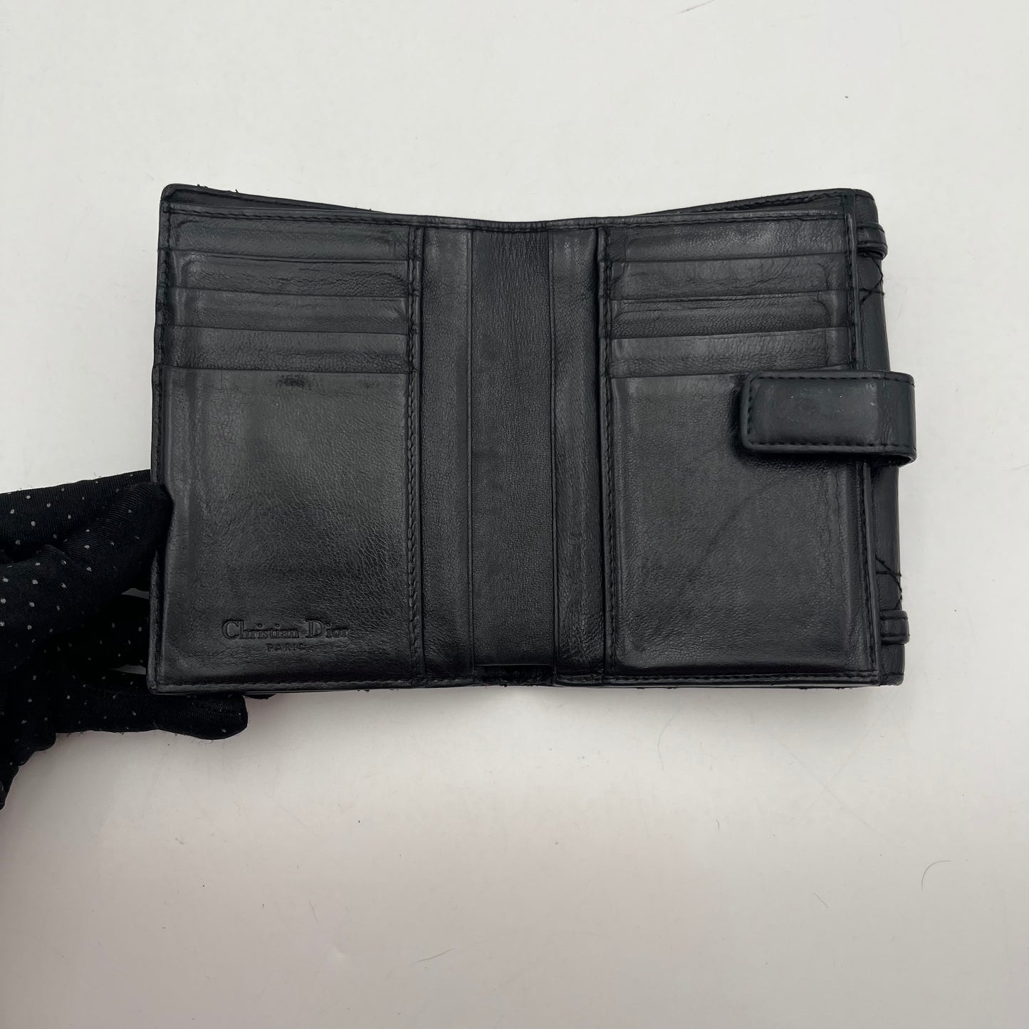 Christian Dior Black Quilted Leather Medium Wallet