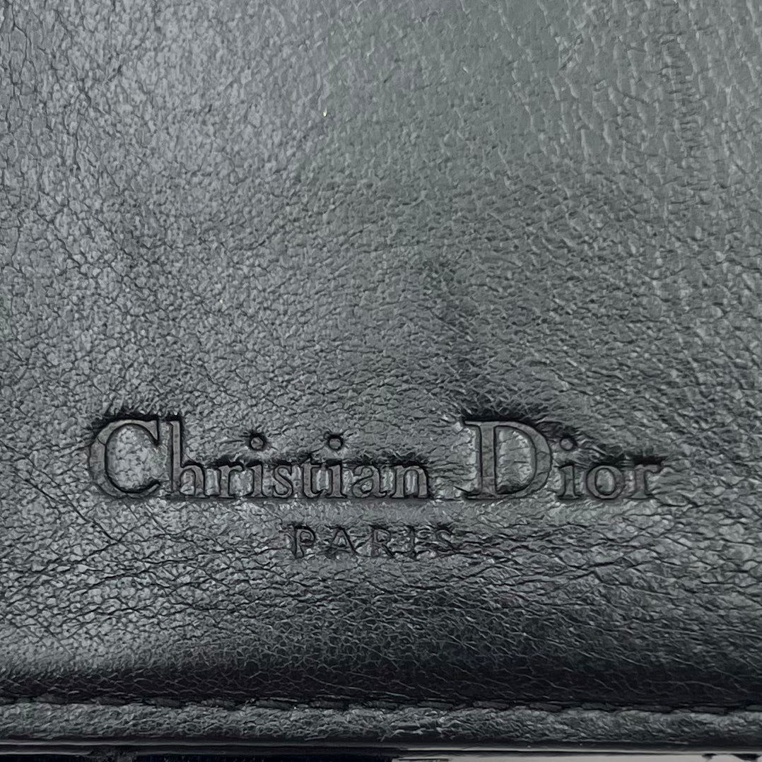 Christian Dior Black Quilted Leather Medium Wallet