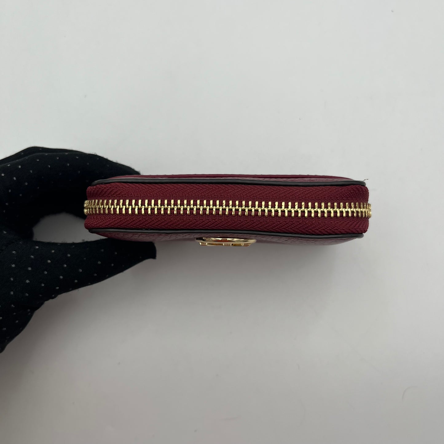Michael Kors Red Leather Zip Around Card Case