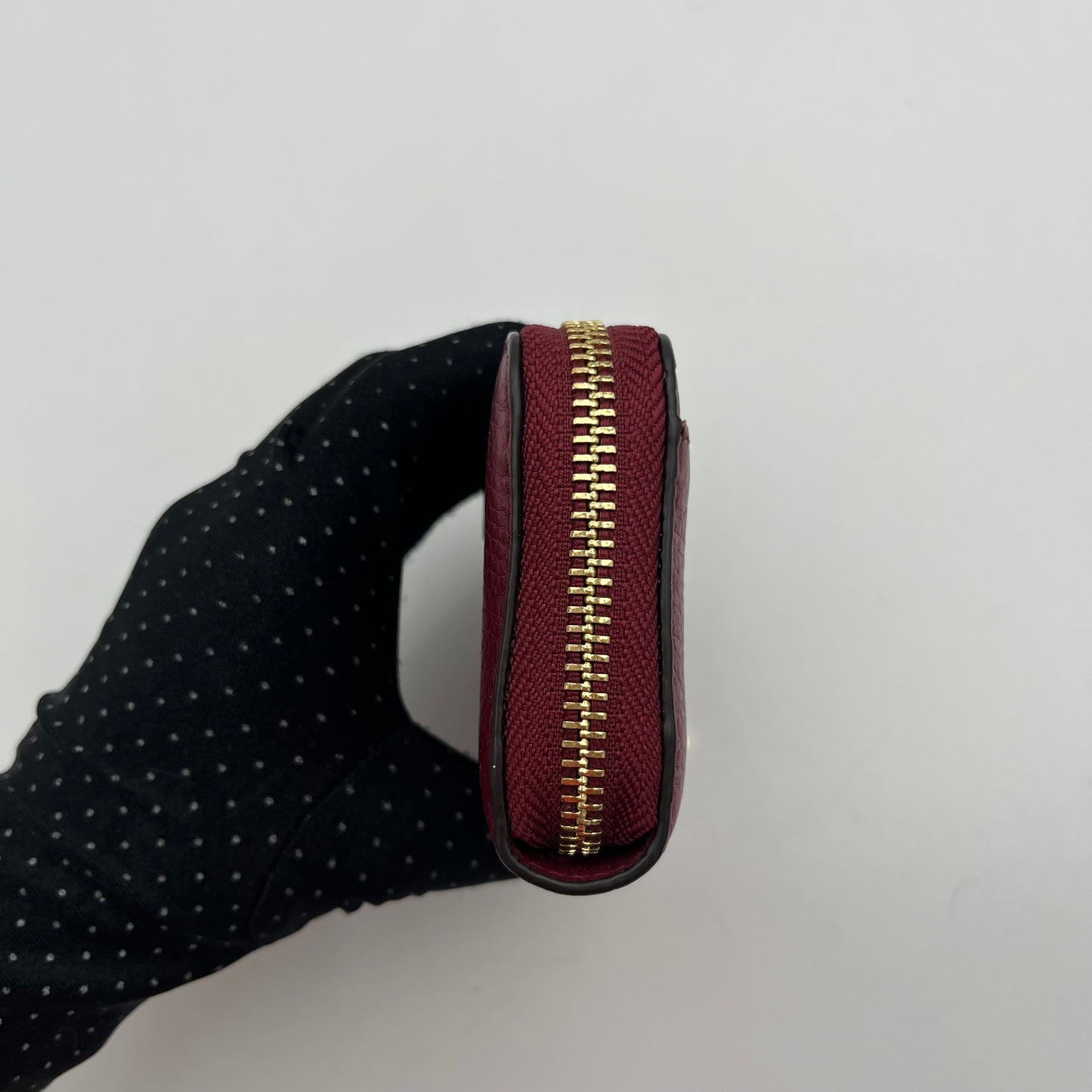 Michael Kors Red Leather Zip Around Card Case