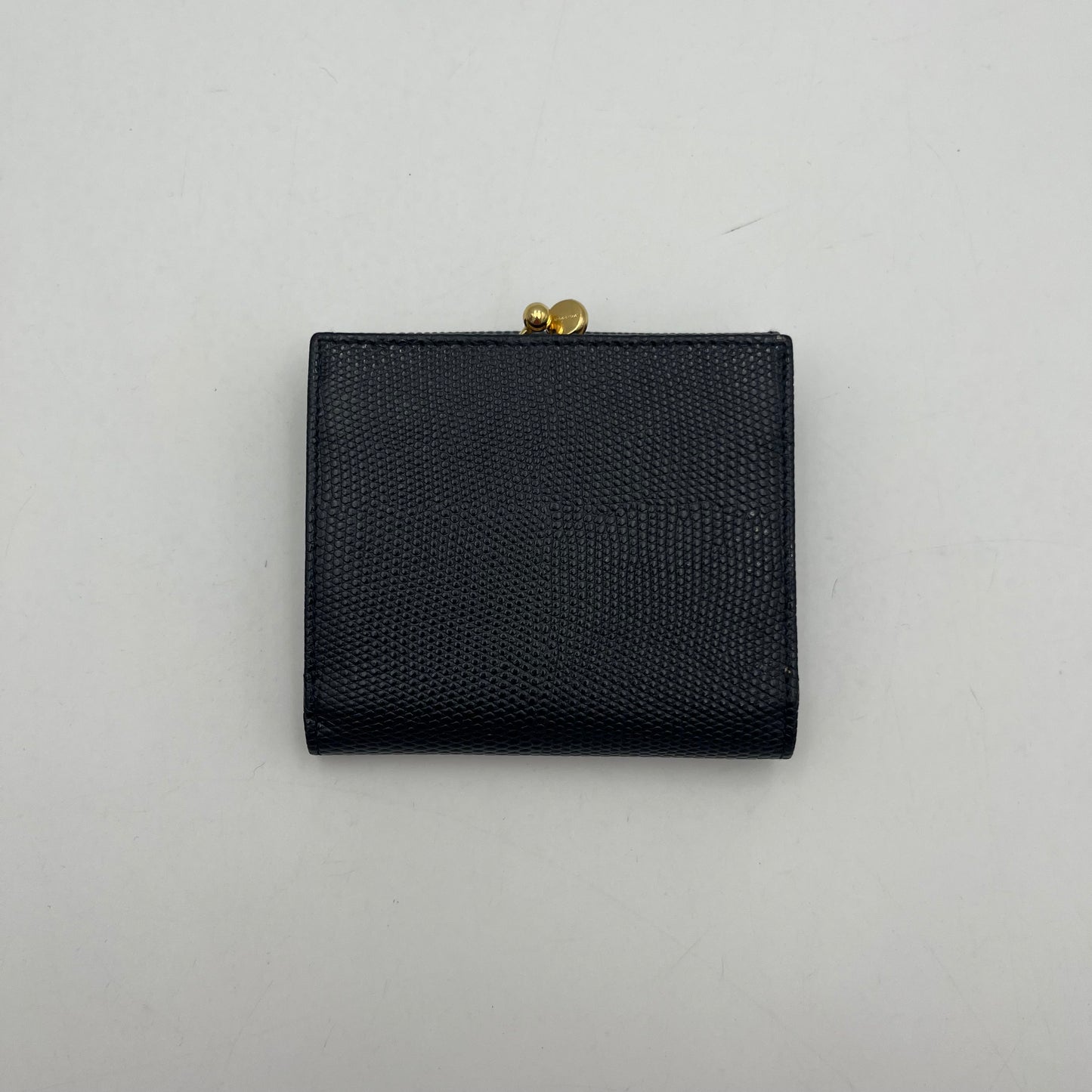 Salvatore Ferragamo Dark Blue Leather Trifold Short Wallet
