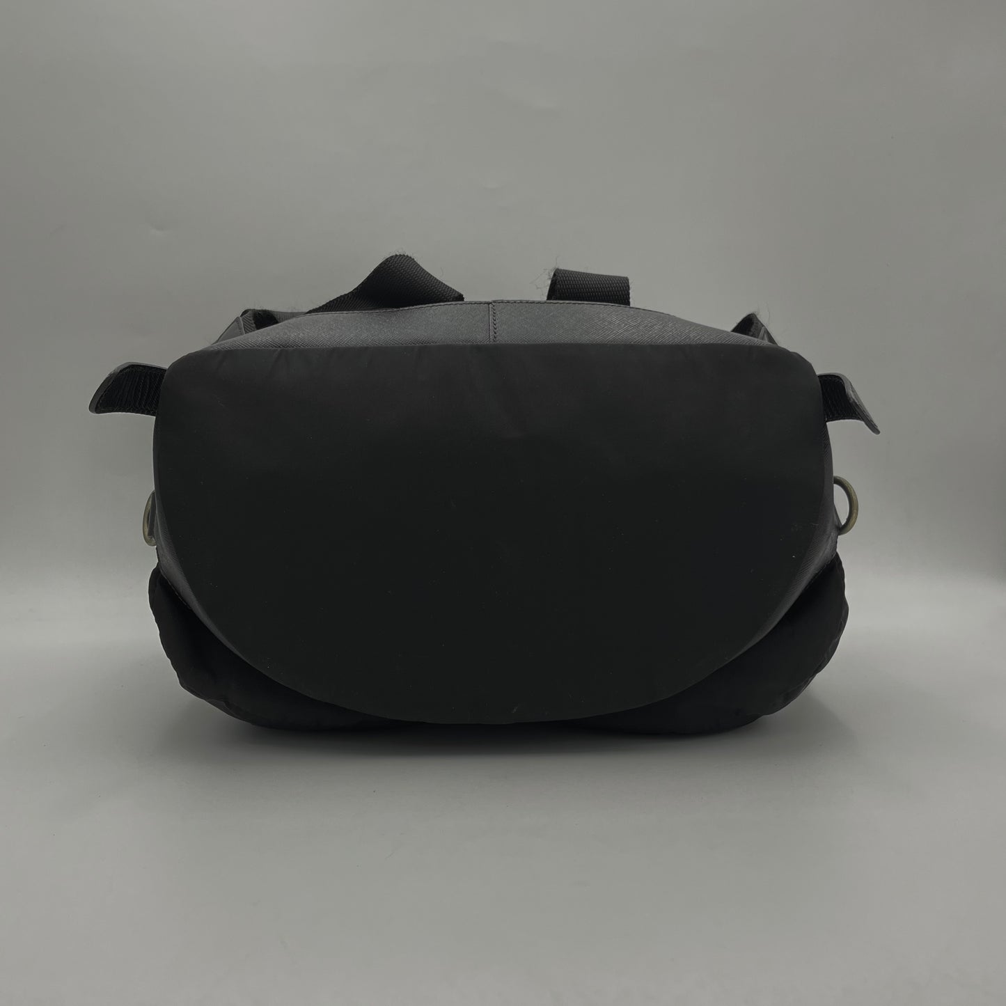 Prada Black Nylon and Leather Double Pocket Backpack