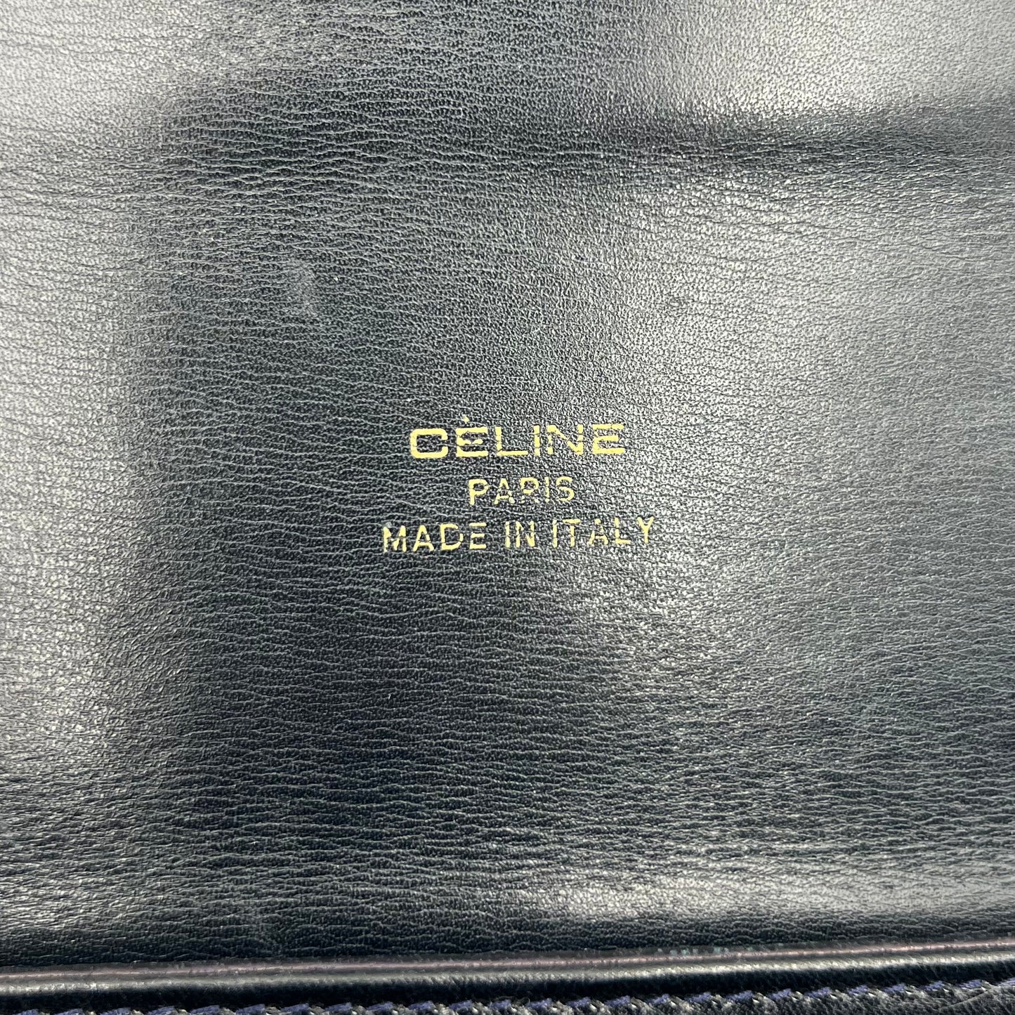 Celine Paris Navy Blue C Horse Carriage Horsebit Shoulder Bag