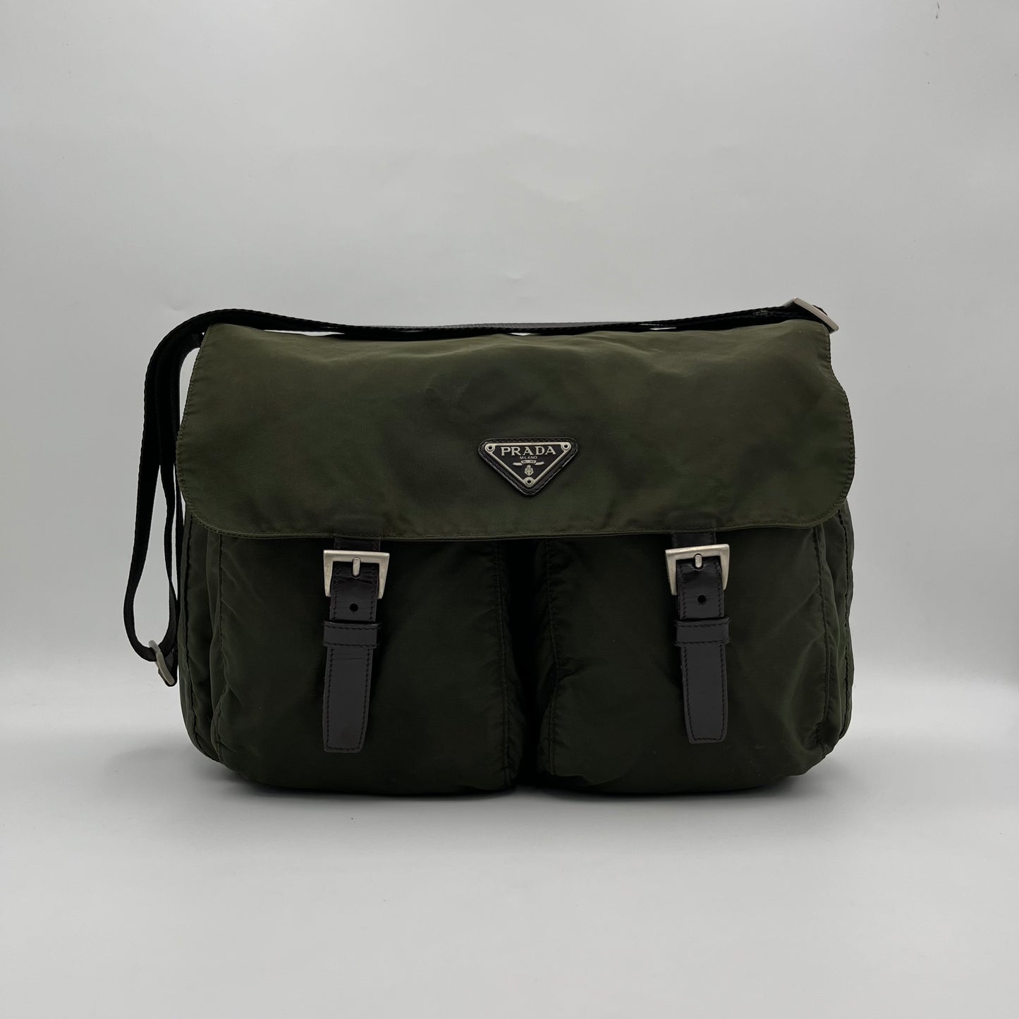 Prada Green Nylon Messenger Crossbody